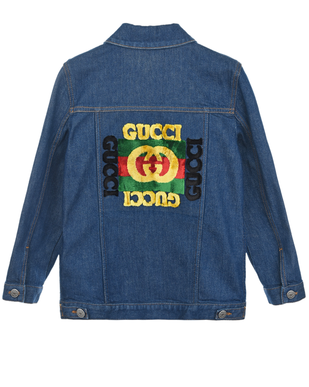 Джинсовая куртка с аппликацией GUCCI детская - фото 2
