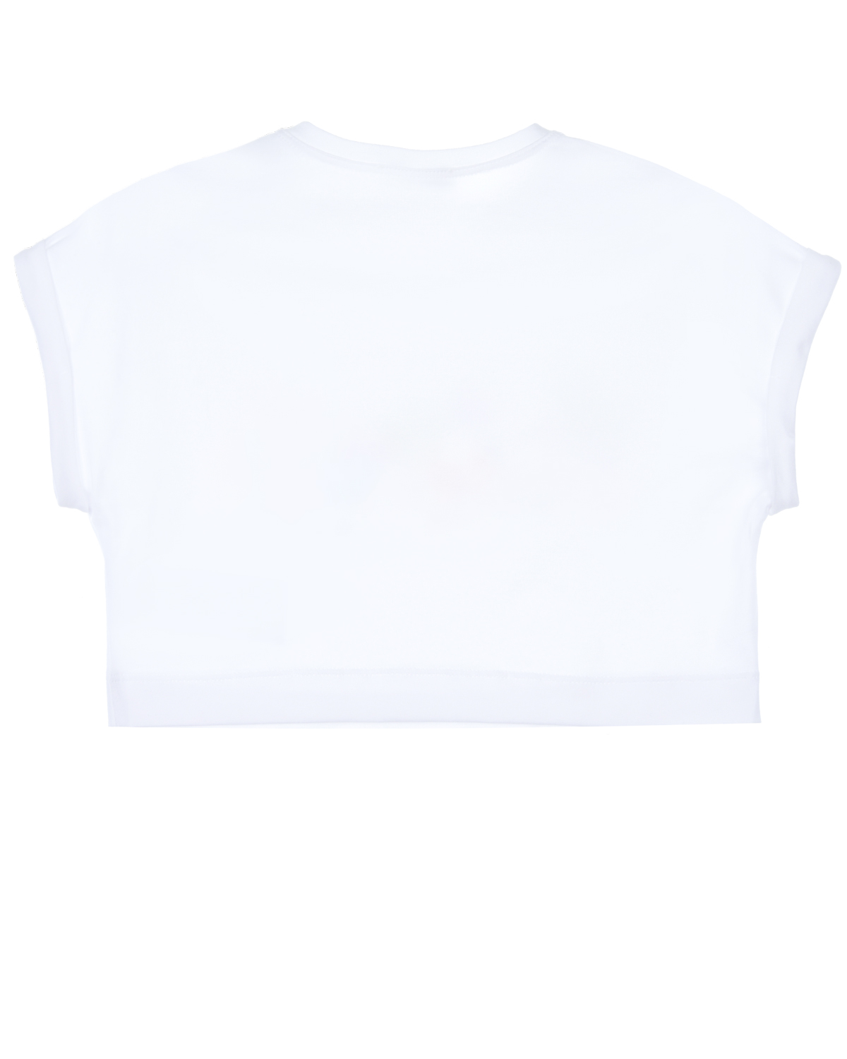 Укороченная футболка свободного кроя Monnalisa детская, размер 128, цвет белый - фото 2