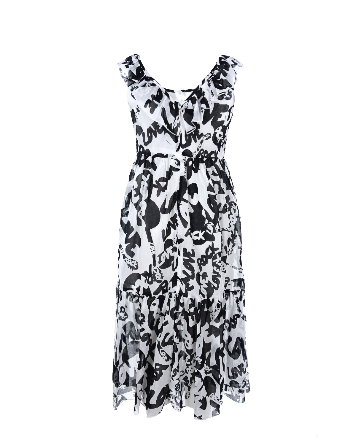 Платье из принтованного хлопка Monnalisa, размер 164, цвет белый - фото 2