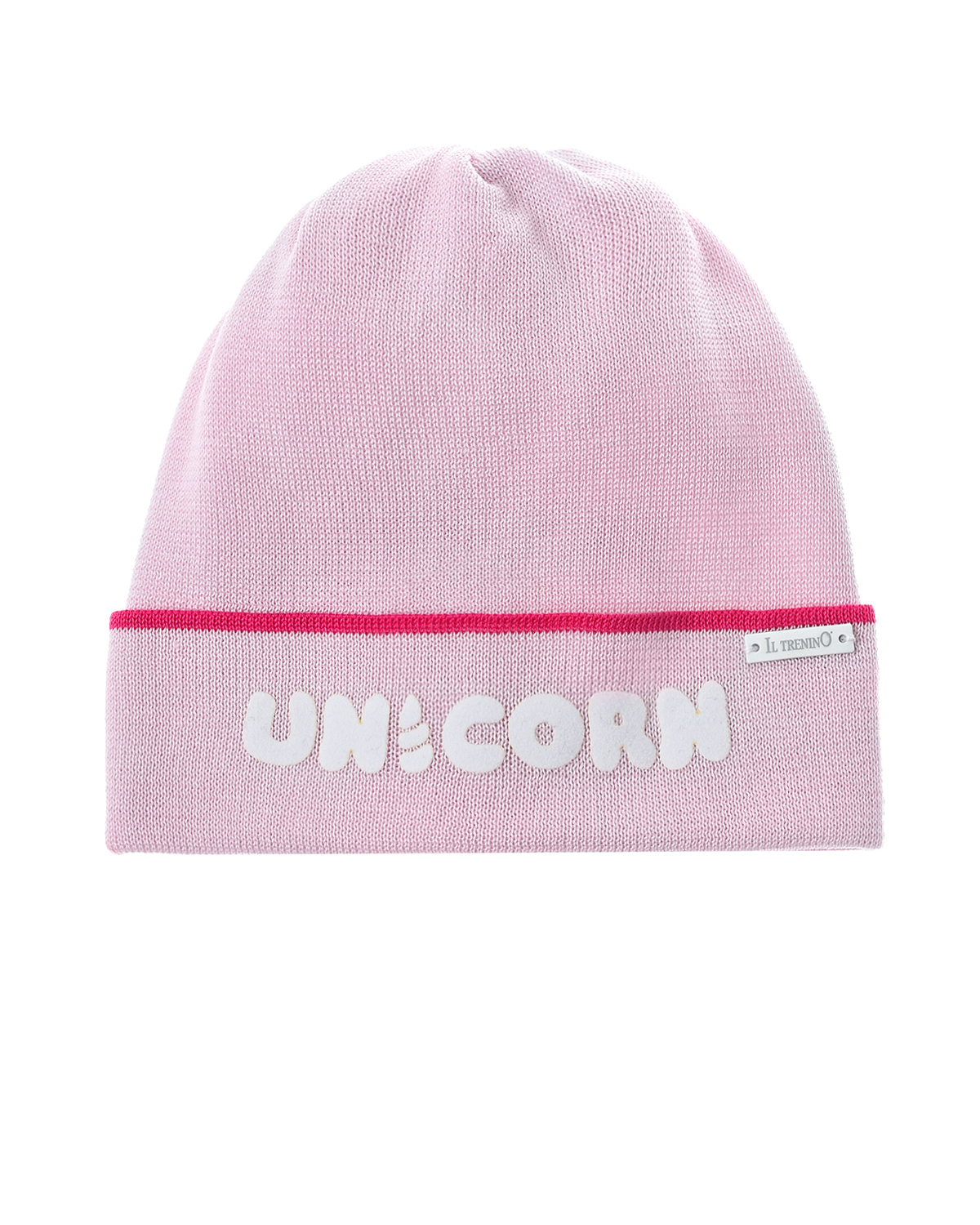 Розовая шапка с декором UNICORN Il Trenino детская, размер 53, цвет нет цвета - фото 1