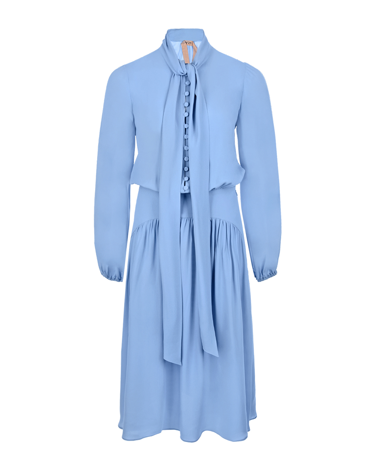 Голубое платье с бантом No. 21, размер 40, цвет голубой - фото 1