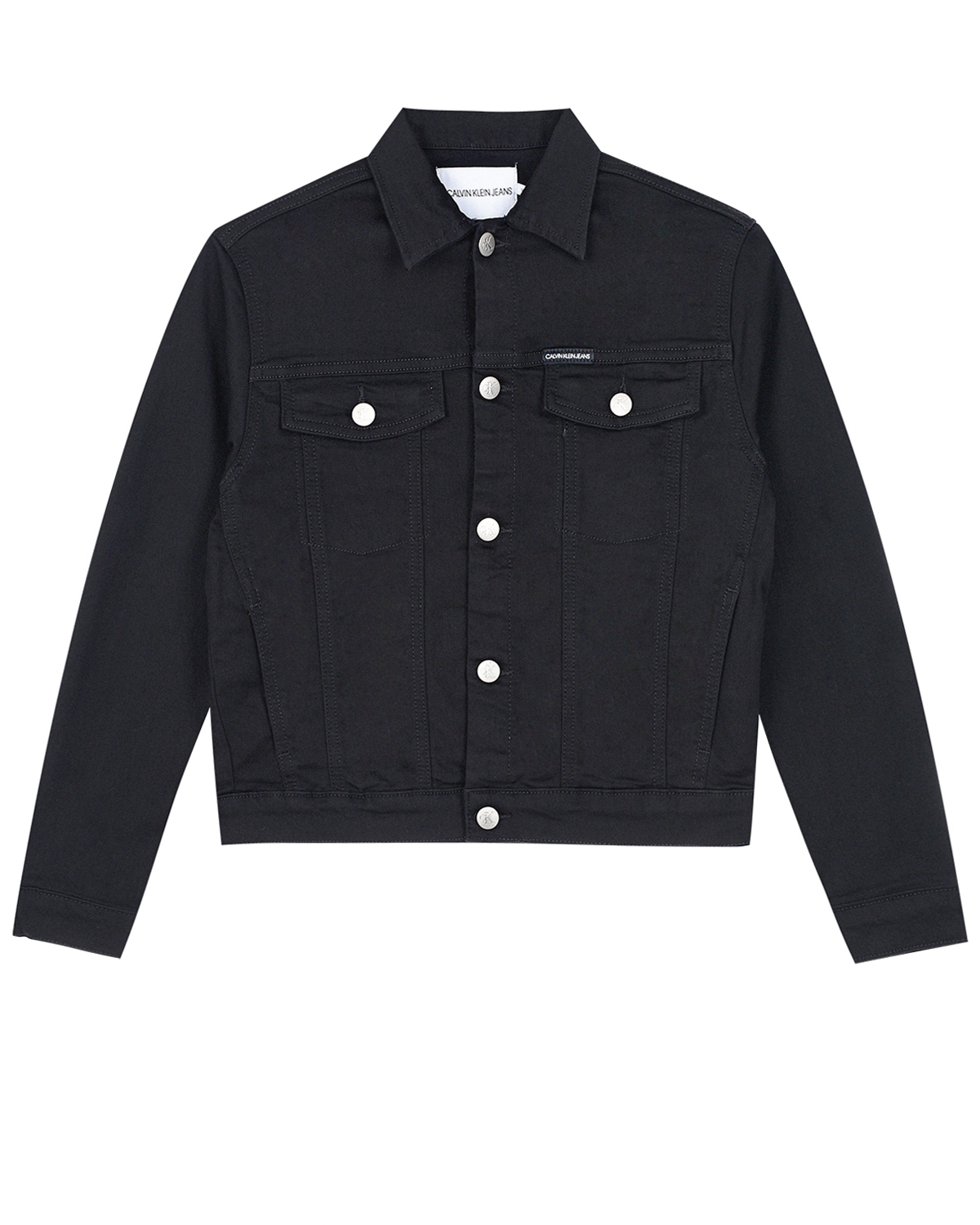 Черная джинсовая куртка с логотипом Calvin Klein детская - фото 1