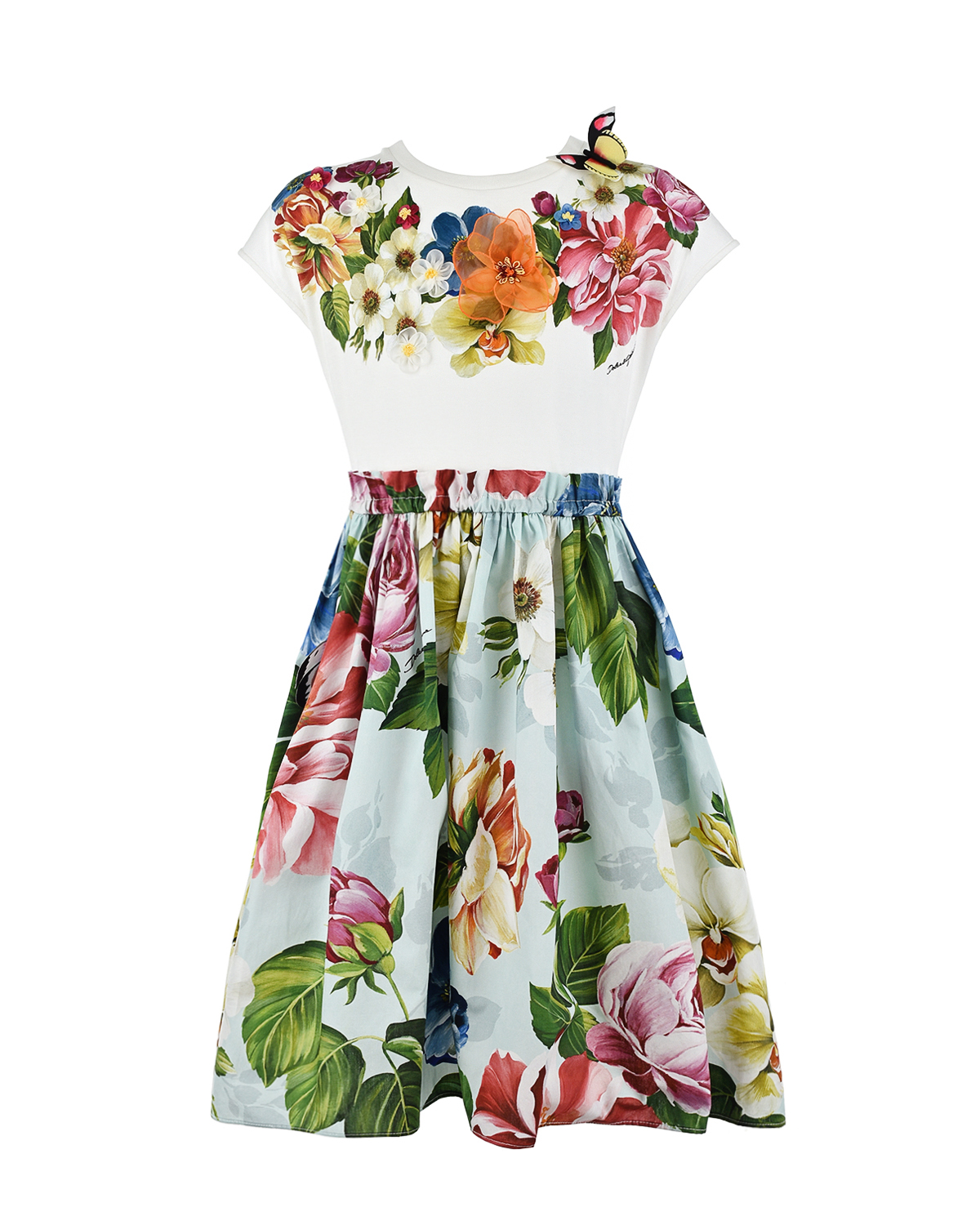 Платье с объемной аппликацией Dolce&Gabbana детское, размер 98, цвет мультиколор - фото 1