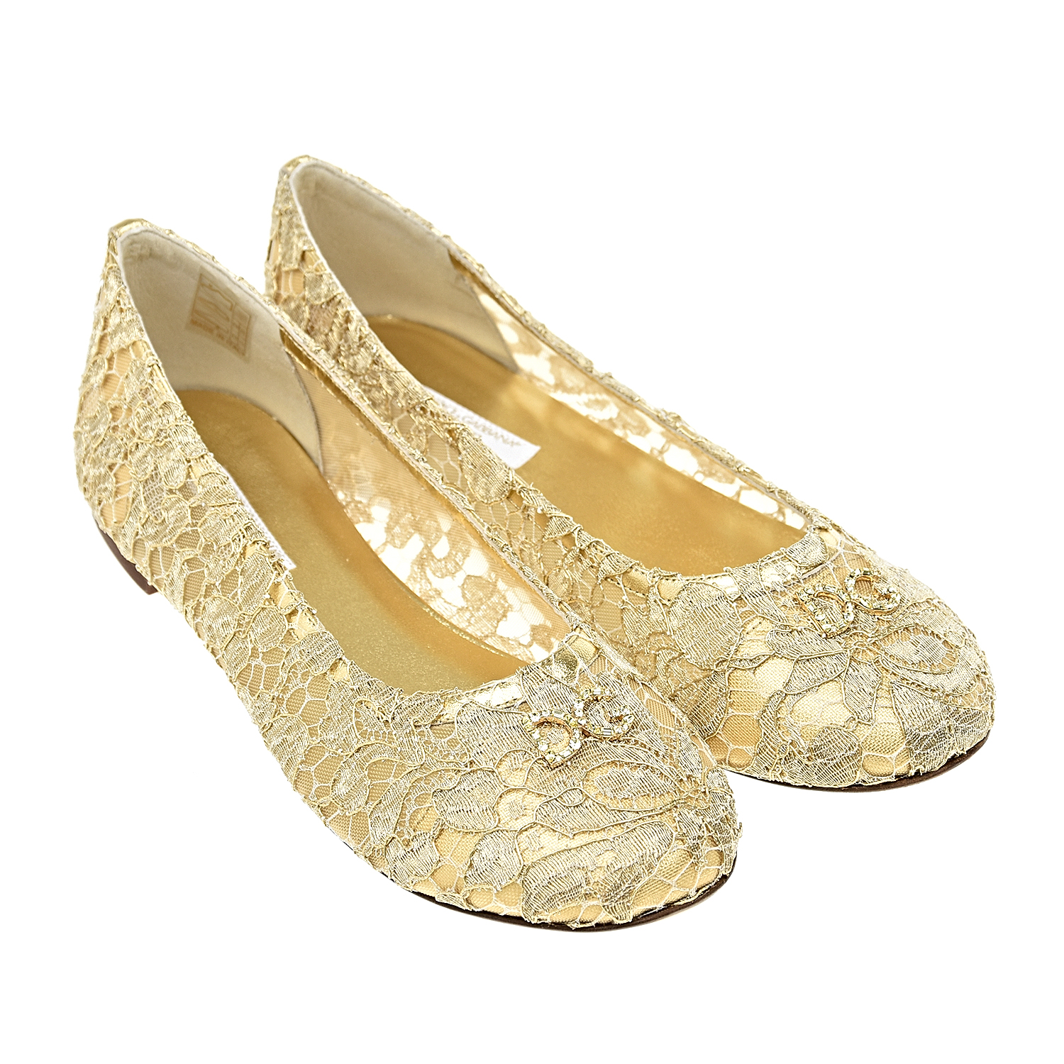 Золотистые кружевные балетки Dolce&Gabbana детские