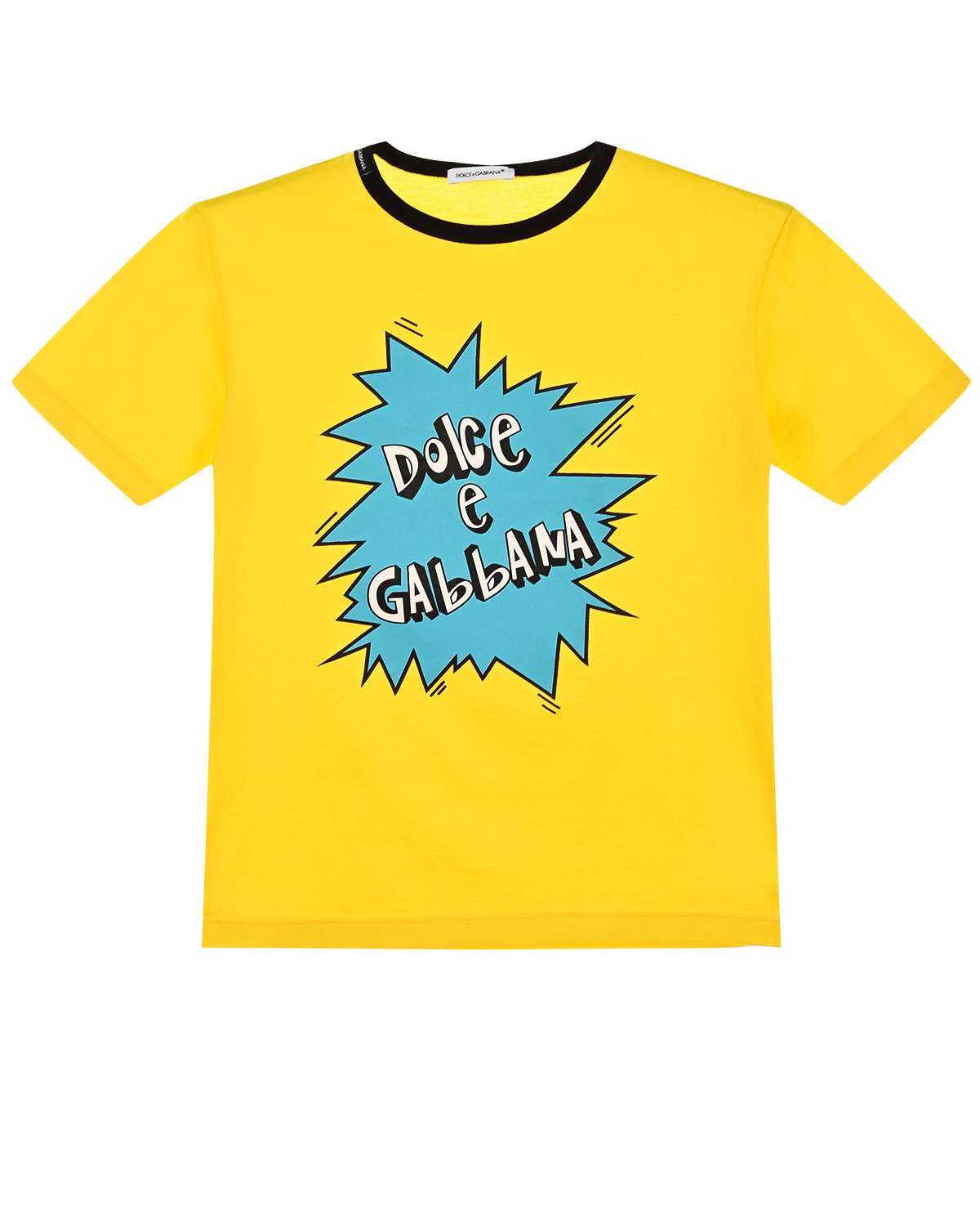 Желтая футболка с логотипом Dolce&Gabbana детская - фото 1