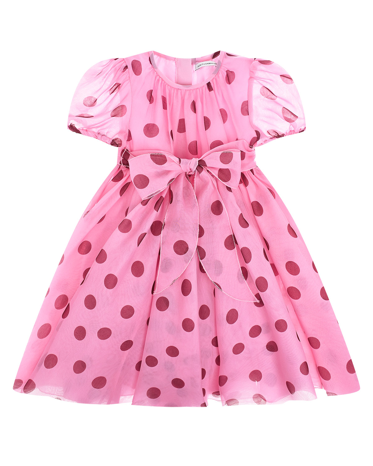 Розовое платье в горошек Dolce&Gabbana детское
