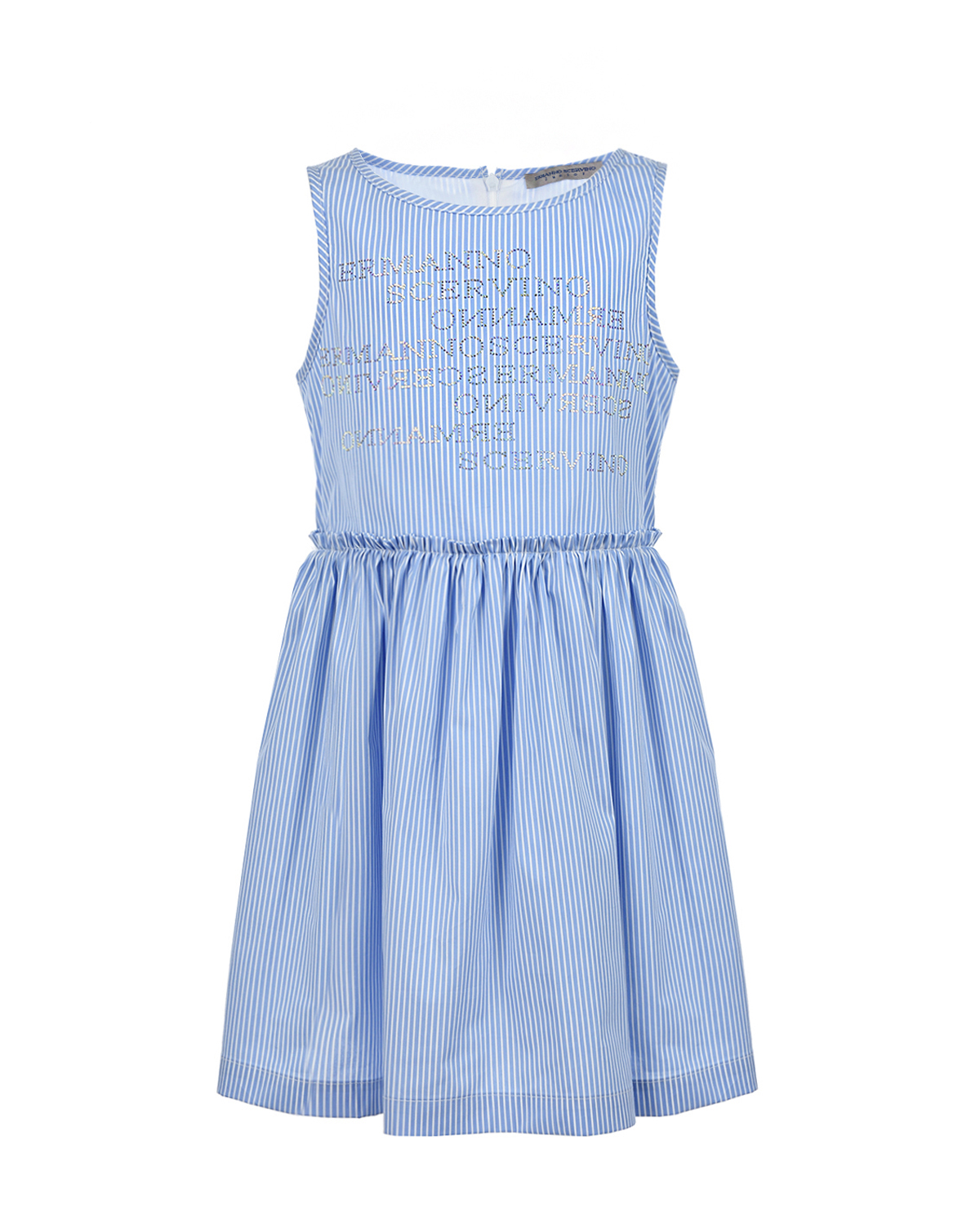 Платье в полоску с логотипом Ermanno Scervino детское, размер 116, цвет голубой - фото 1