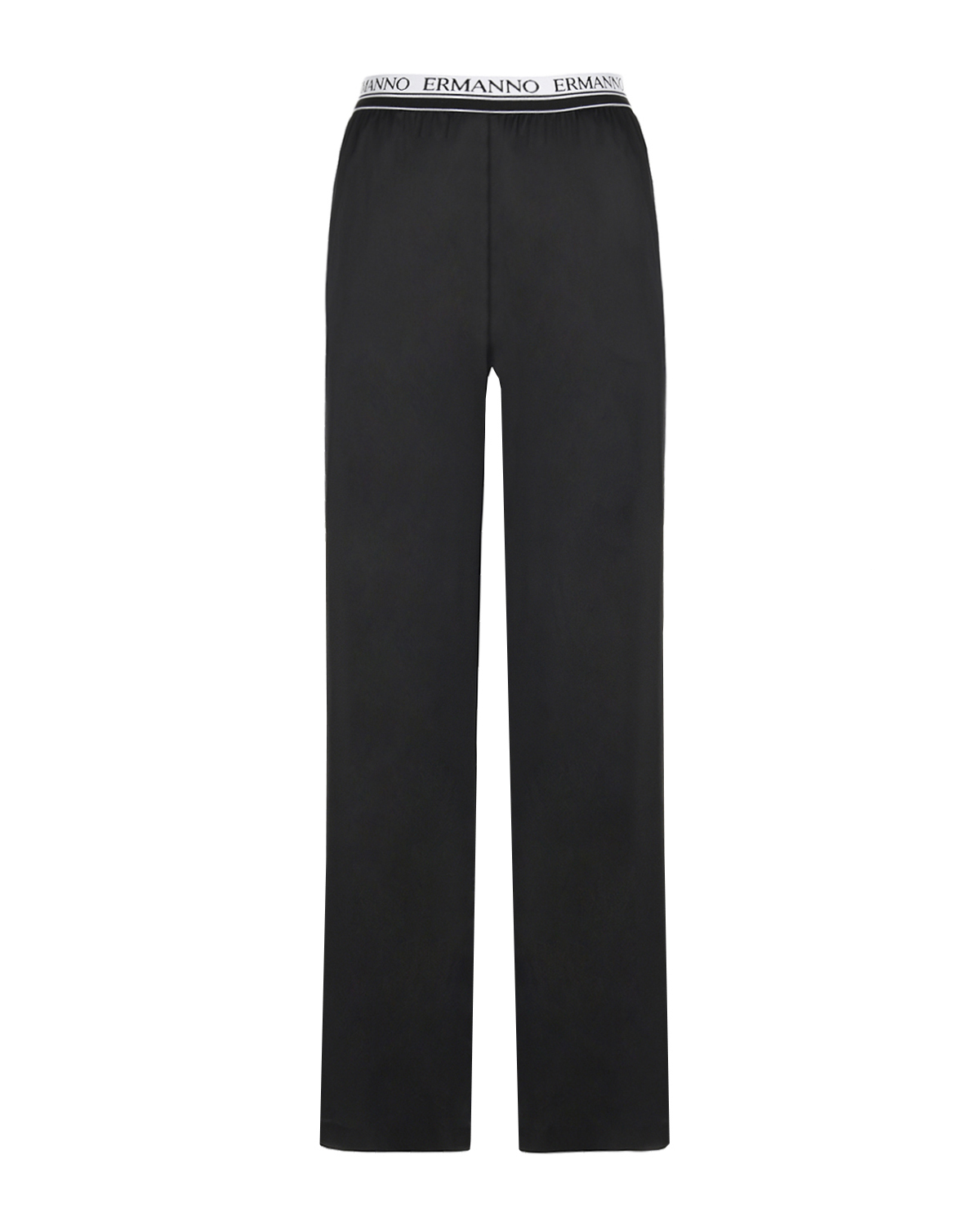 Черные брюки с поясом на резинке Ermanno Ermanno Scervino, размер 44, цвет черный - фото 1