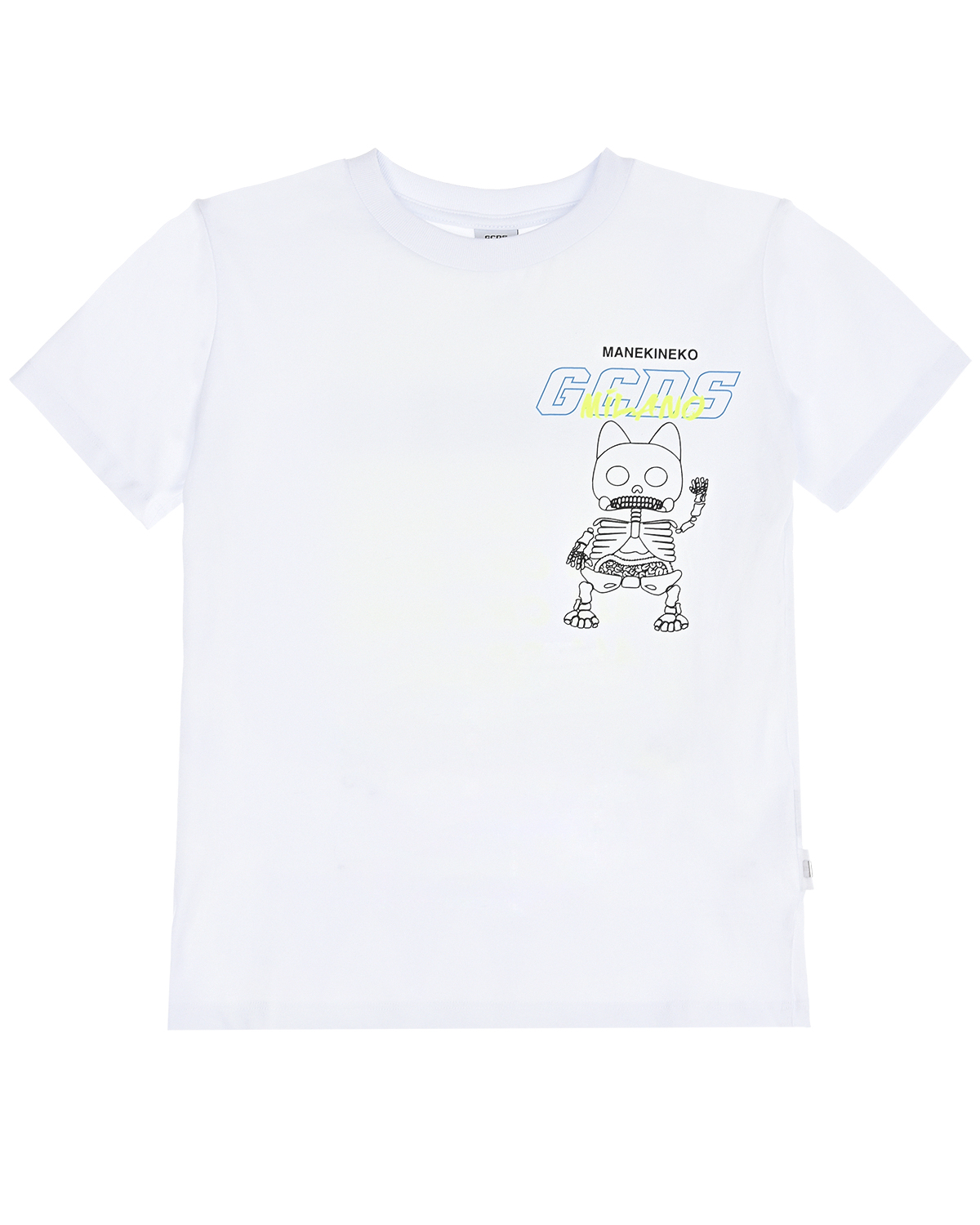 Белая футболка с принтом "кот" GCDS детская, размер 140, цвет белый - фото 1
