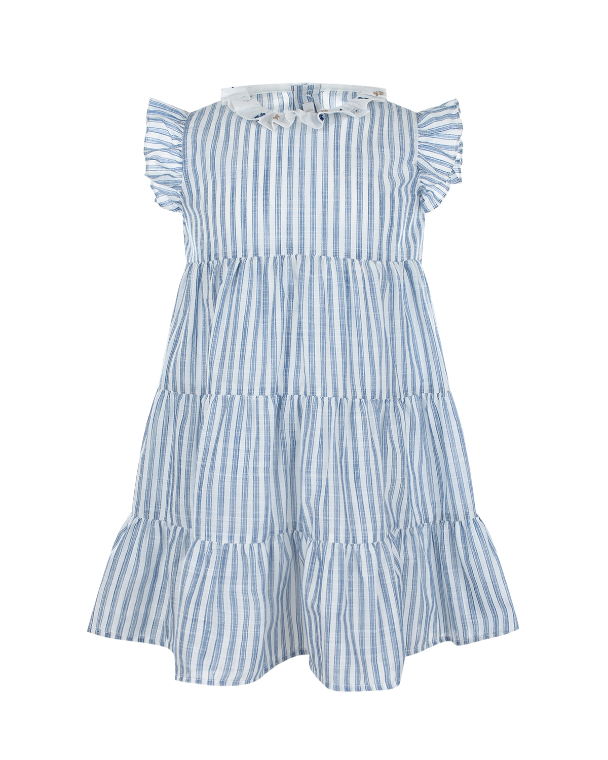 Платье в бело-голубую полоску IL Gufo детское, размер 92, цвет голубой - фото 1