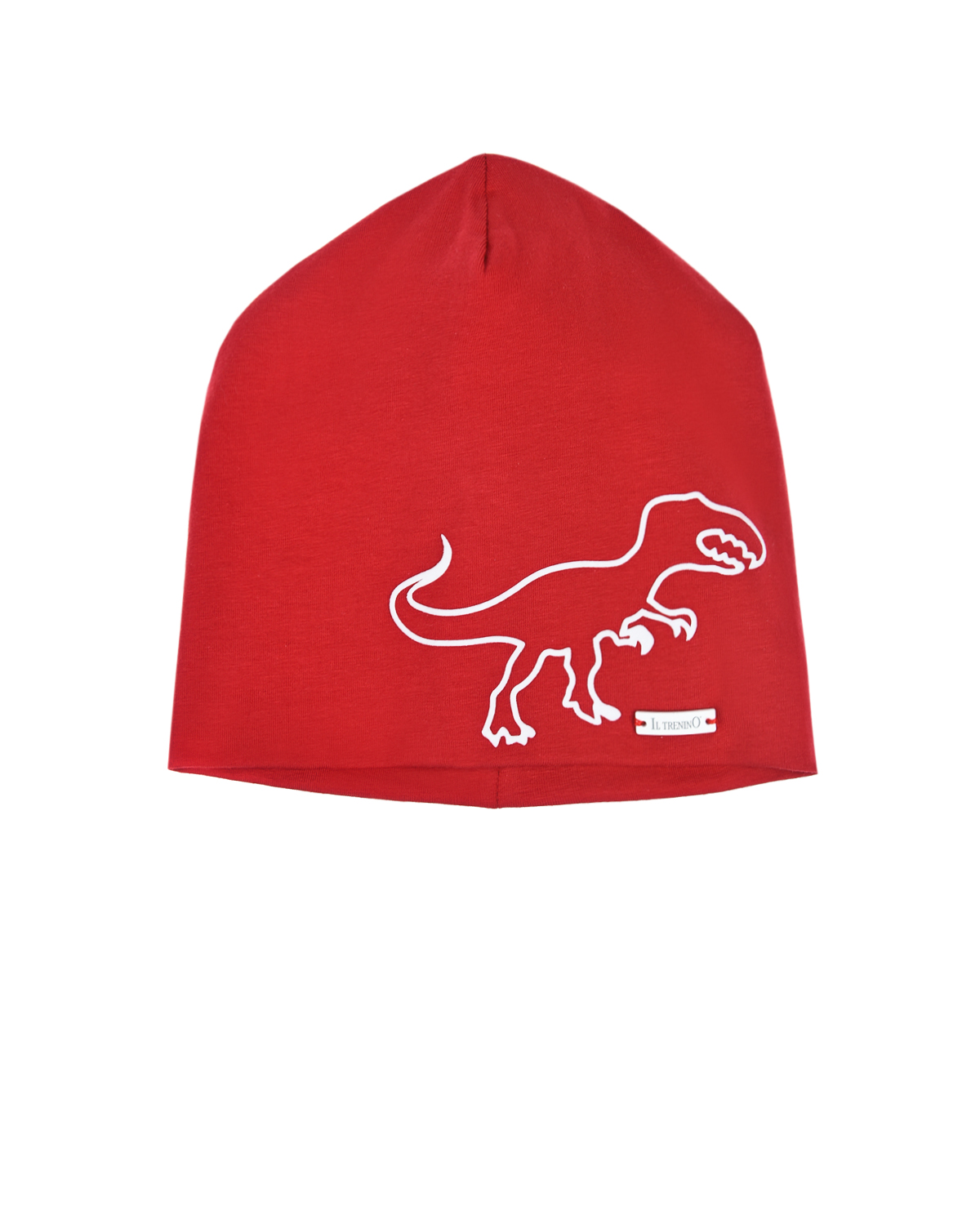 Красная шапка с принтом "динозавр" Il Trenino детская, размер 48/50, цвет нет цвета - фото 1
