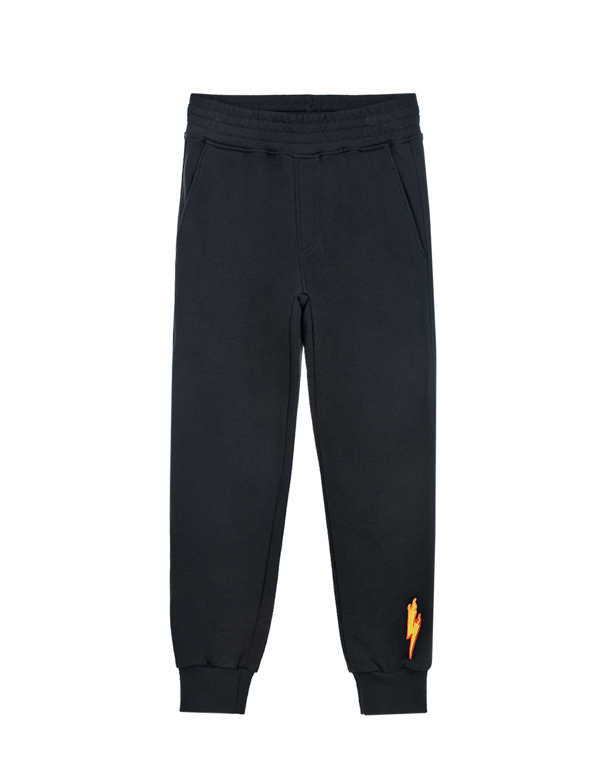 Спортивные брюки с принтом "Молнии" Neil Barrett детские, размер 140, цвет черный - фото 1