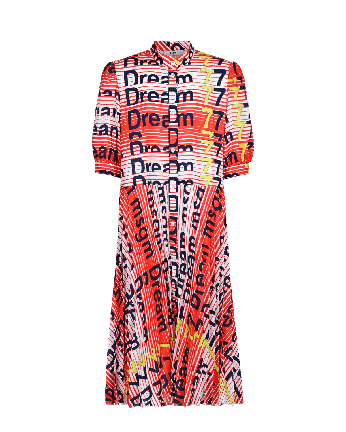 Платье в полоску с надписью "Dream" MSGM детское, размер 164, цвет мультиколор - фото 1