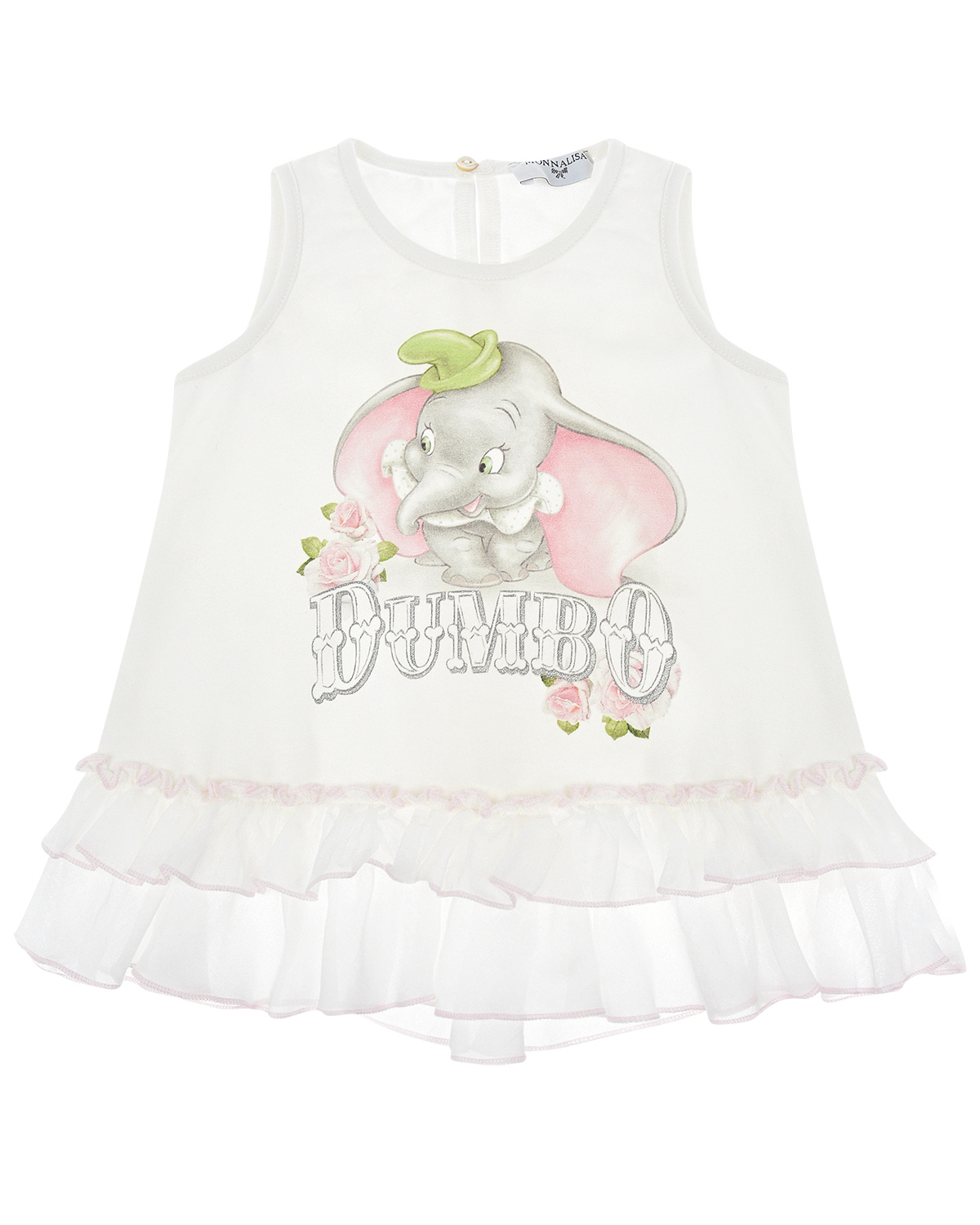 

Топ Dumbo с оборками на подоле Monnalisa, Белый, Топ Dumbo с оборками на подоле Monnalisa