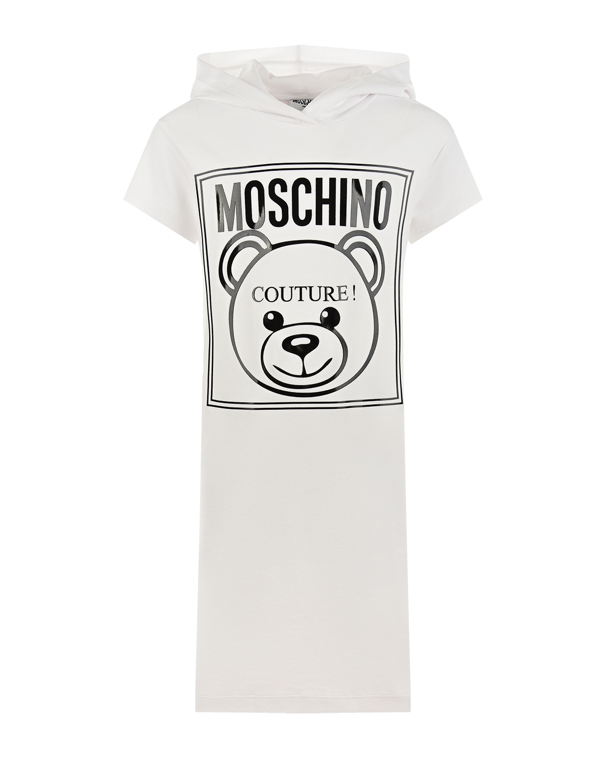 Белое платье-толстовка с логотипом Moschino детское - фото 1