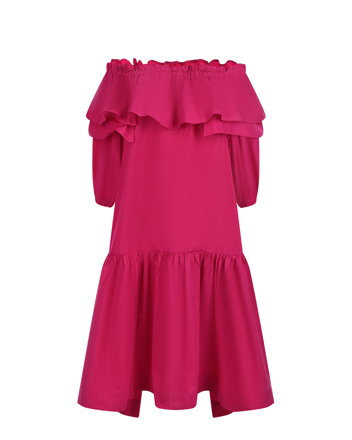 Платье цвета фуксии с оборкой Parosh, размер 40 - фото 1