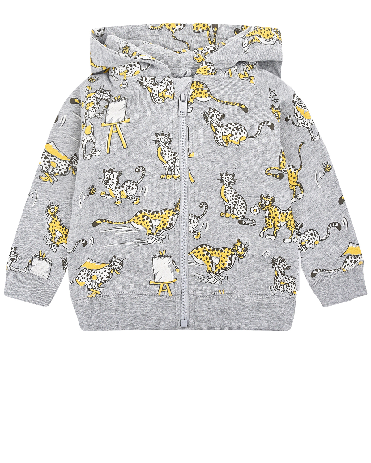 

Серая спортивная куртка с принтом "гепарды" Stella McCartney детская, Серый, Серая спортивная куртка с принтом "гепарды" Stella McCartney детская