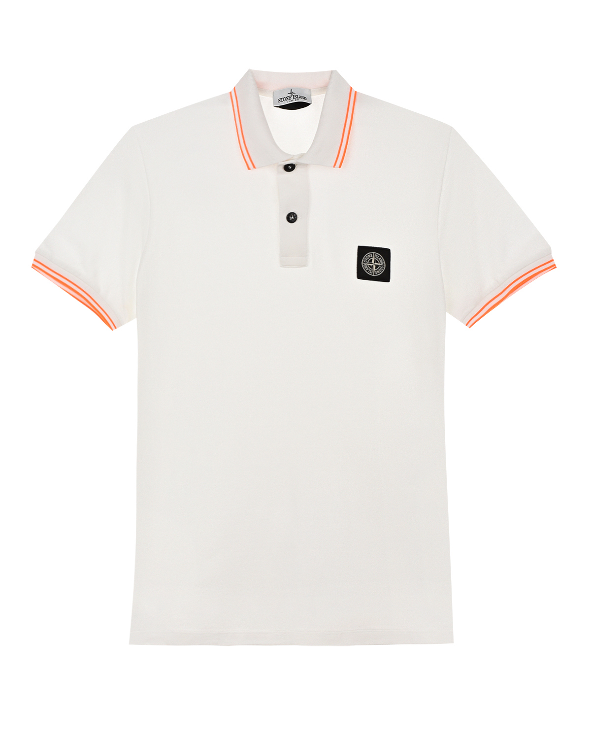 

Футболка-поло с неоновой отделкой Stone Island, Белый, Футболка-поло с неоновой отделкой Stone Island