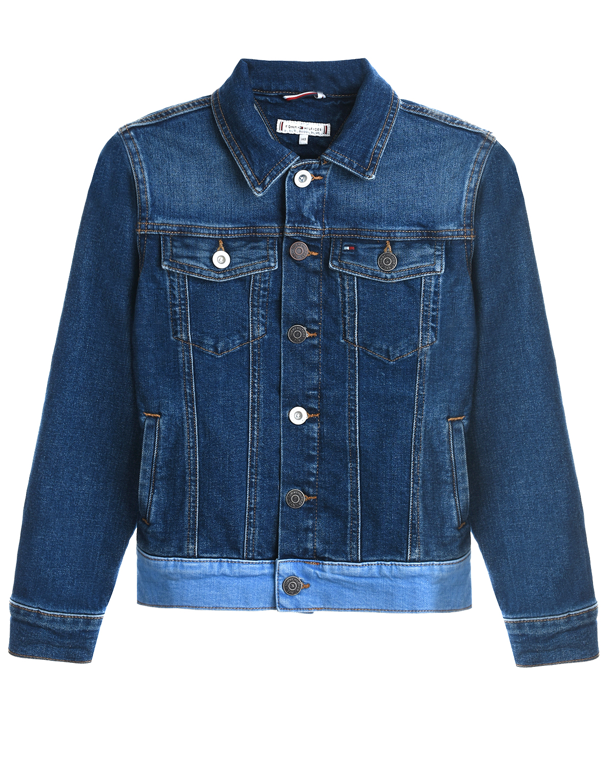 Синяя джинсовая куртка Tommy Hilfiger детская - фото 1
