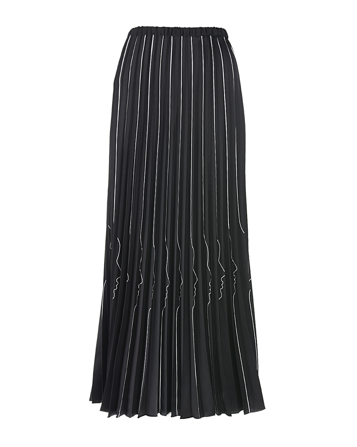 Юбка плиссе с изображением профилей Vivetta, размер 42, цвет черный - фото 1