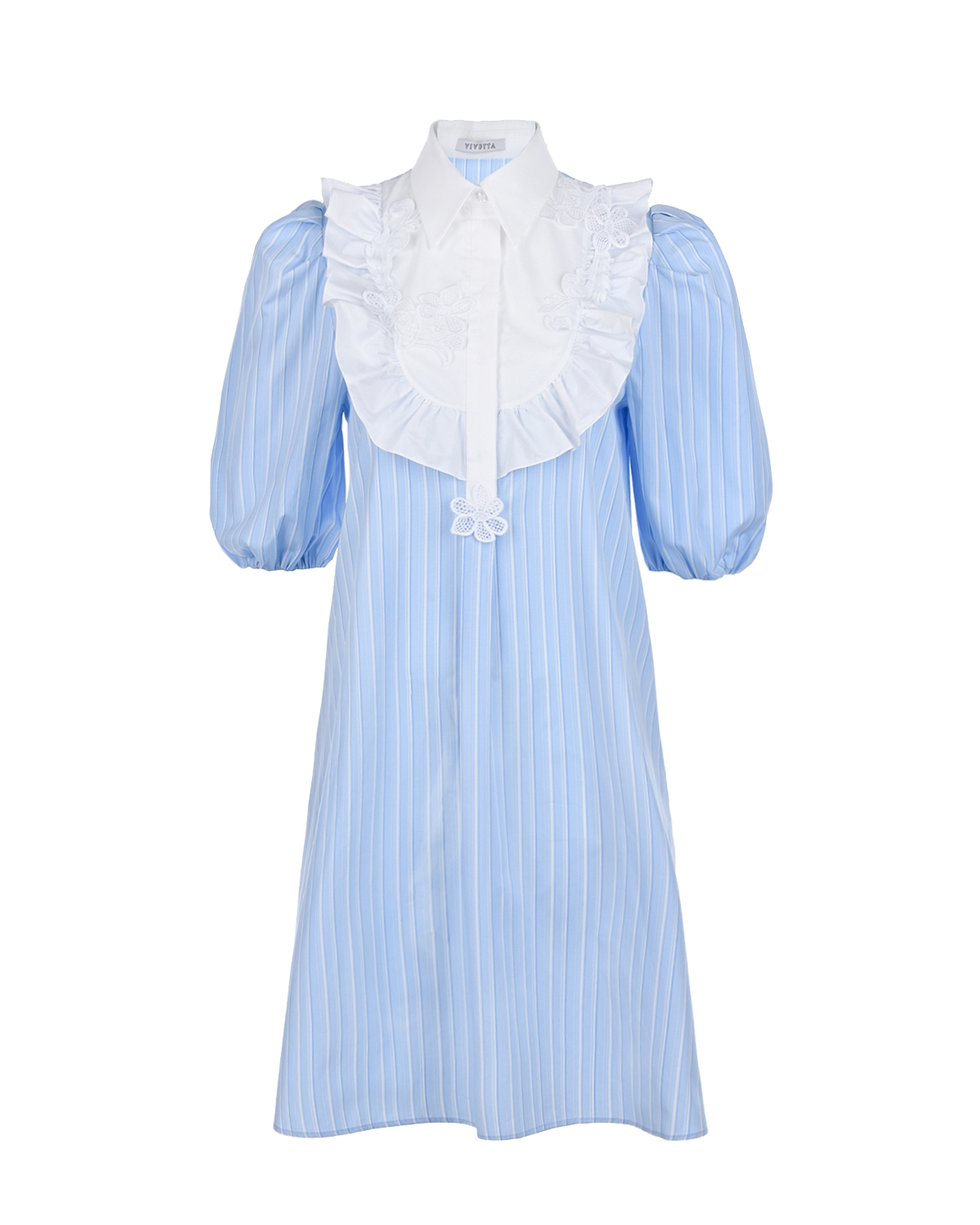Голубое платье с белым воротником Vivetta, размер 40, цвет голубой - фото 1