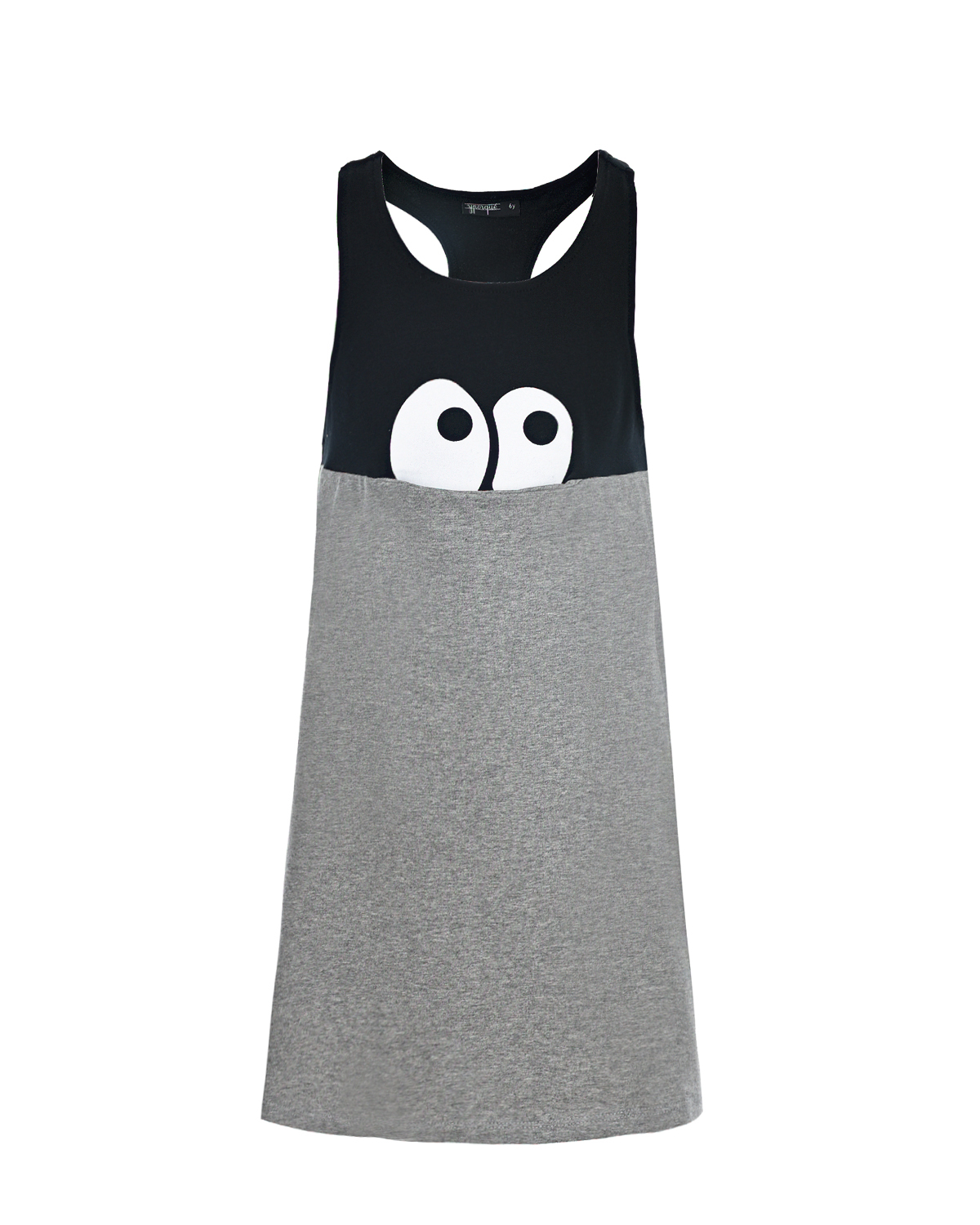 Платье из хлопка с принтом "Глаза" Yporque детское, размер 92, цвет серый - фото 1