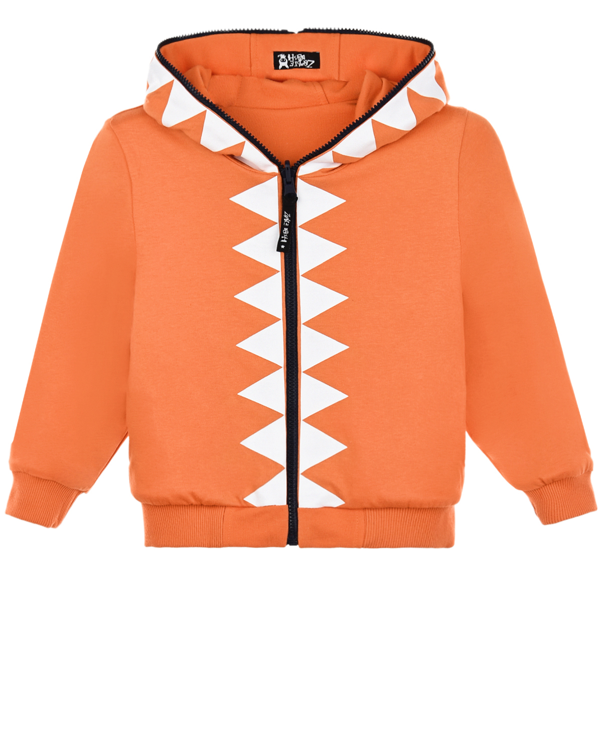 Спортивная куртка с принтом "Зубы" Zombie Dash детская, размер 92, цвет оранжевый - фото 1
