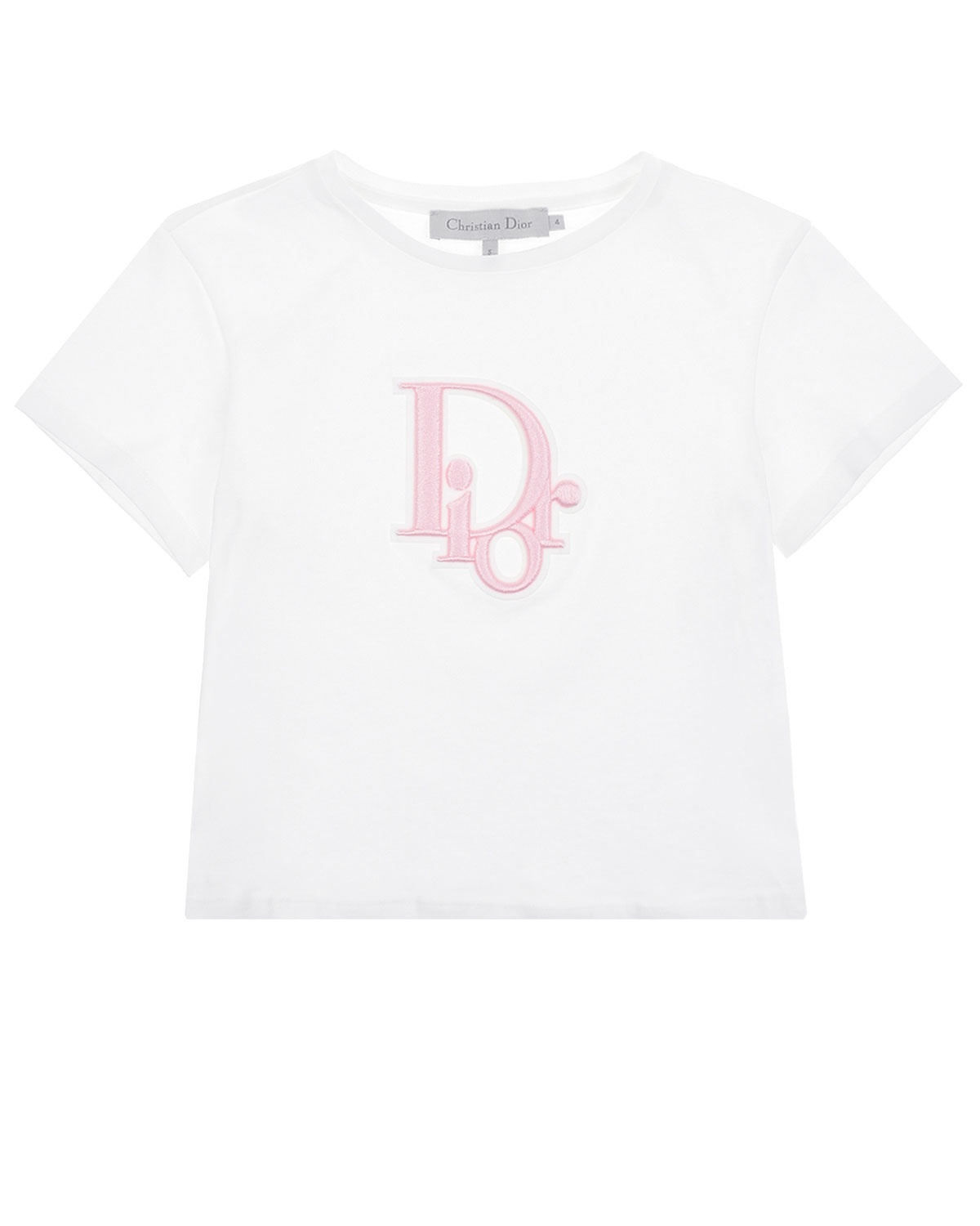 Белая футболка из хлопка с вышитым логотипом Dior детская
