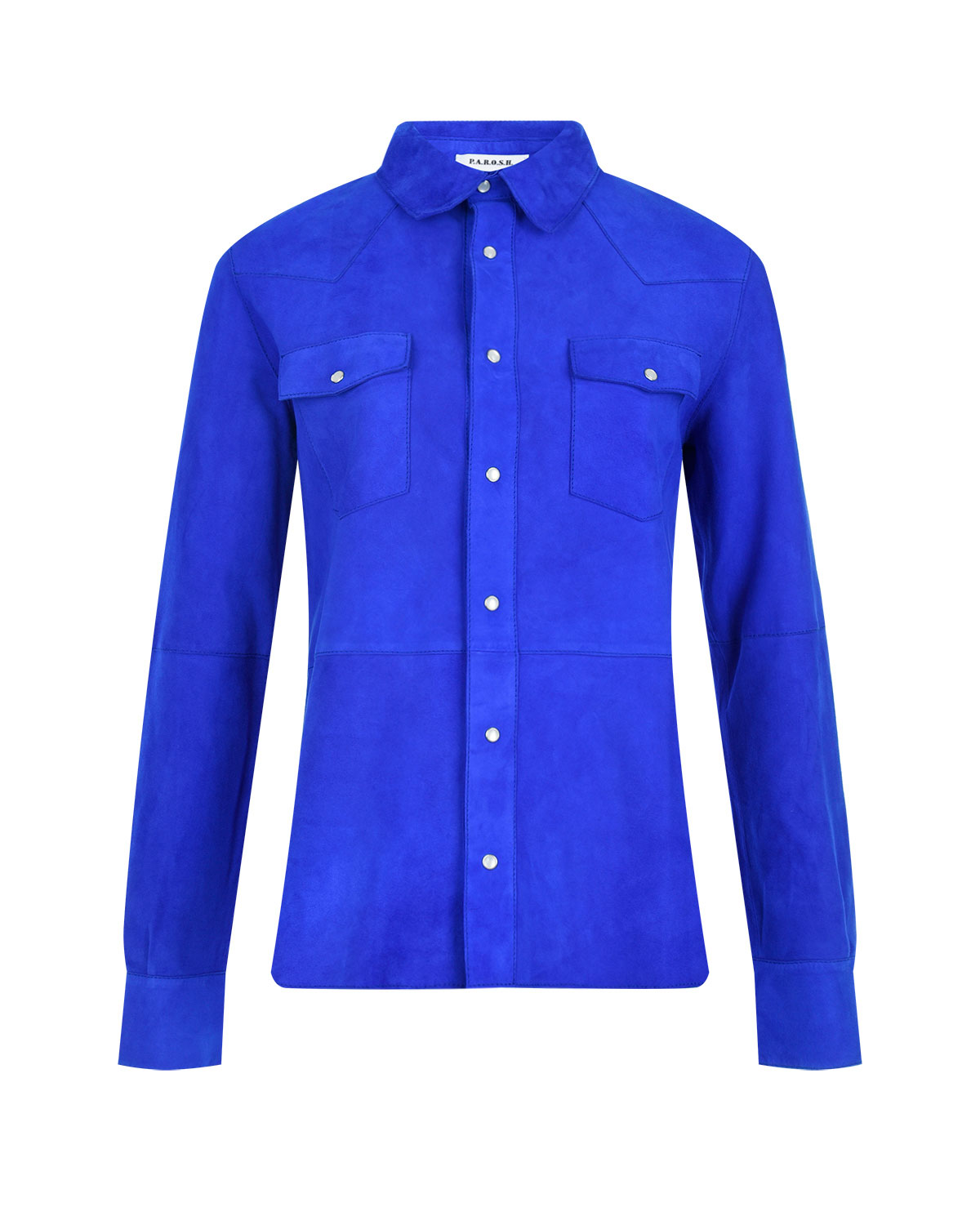 Синяя рубашка из замши Parosh - фото 1