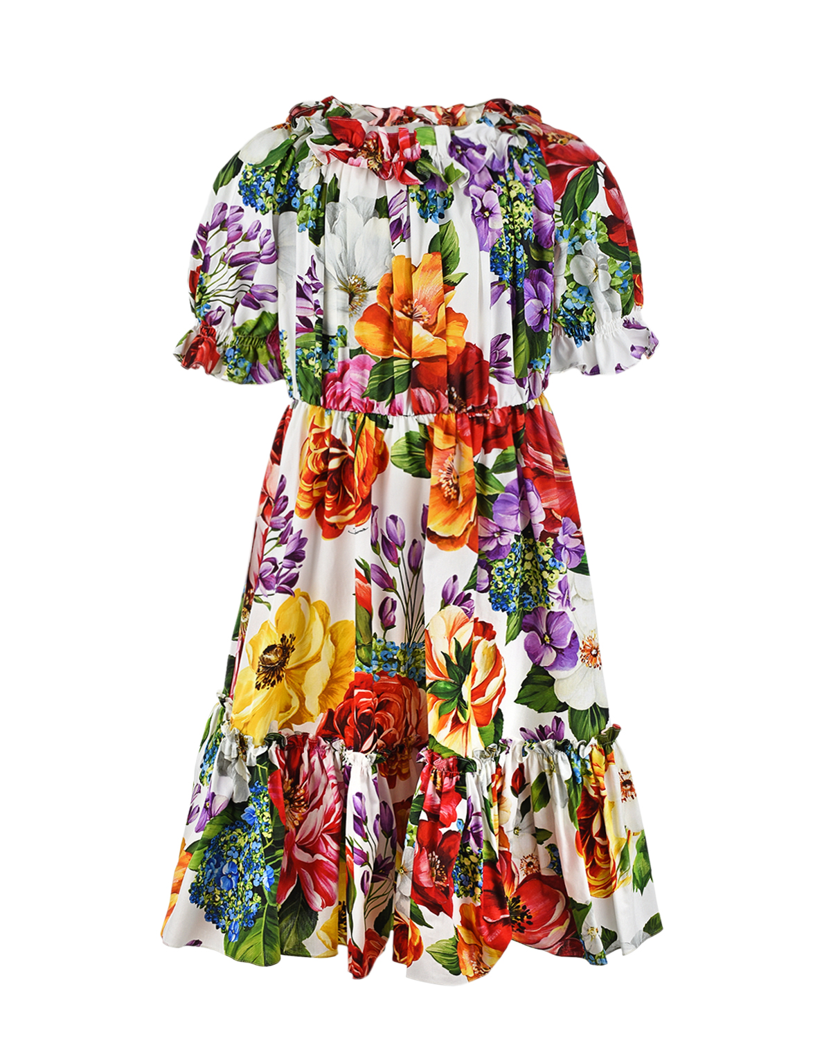 Платье из поплина с широкой оборкой Dolce&Gabbana детское, размер 104, цвет мультиколор - фото 1