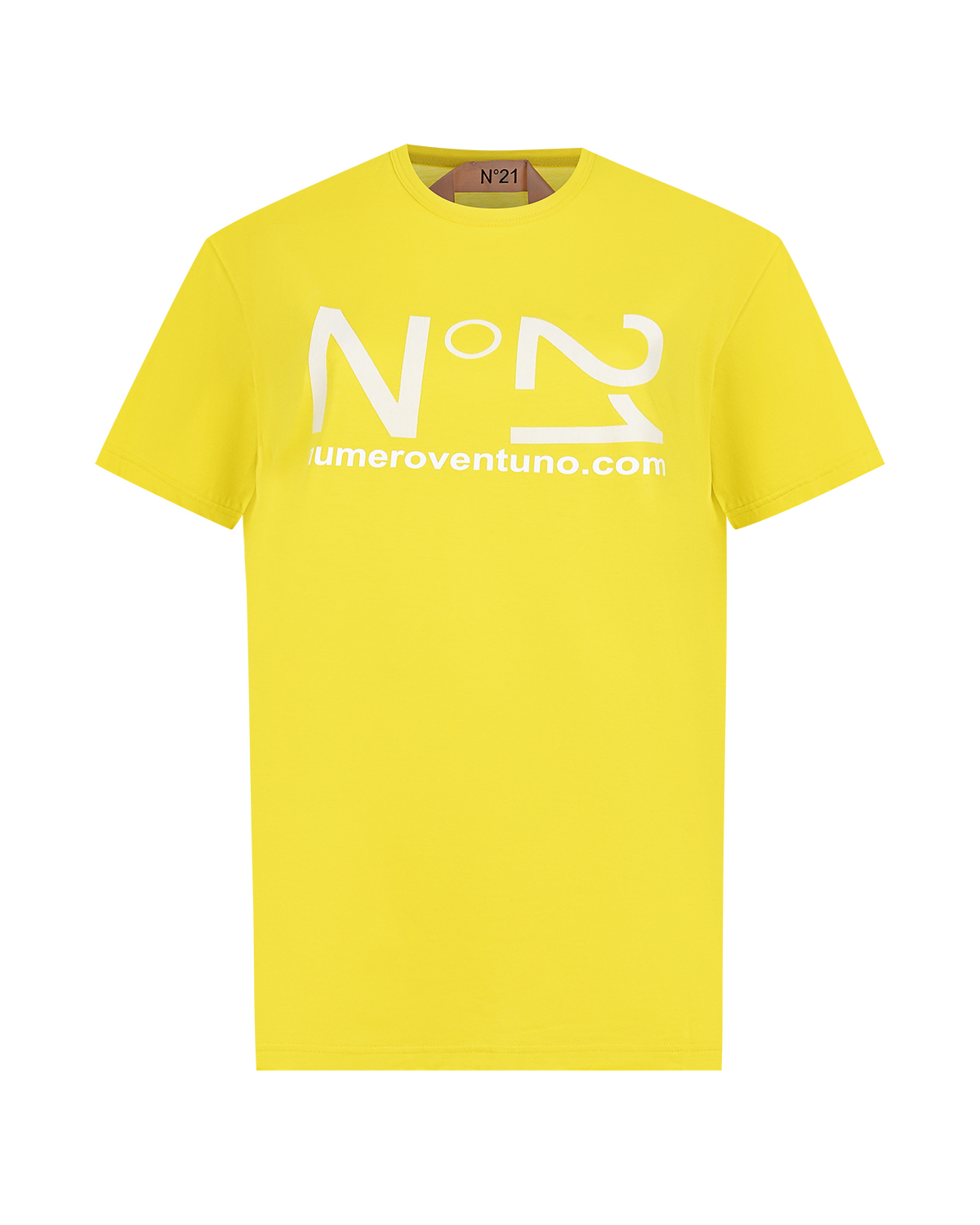 Желтая футболка с лого No. 21 - фото 1