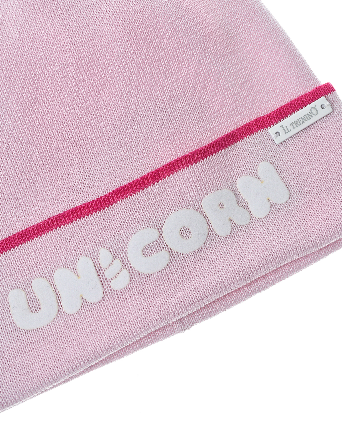 Розовая шапка с декором UNICORN Il Trenino детская, размер 55, цвет нет цвета - фото 3