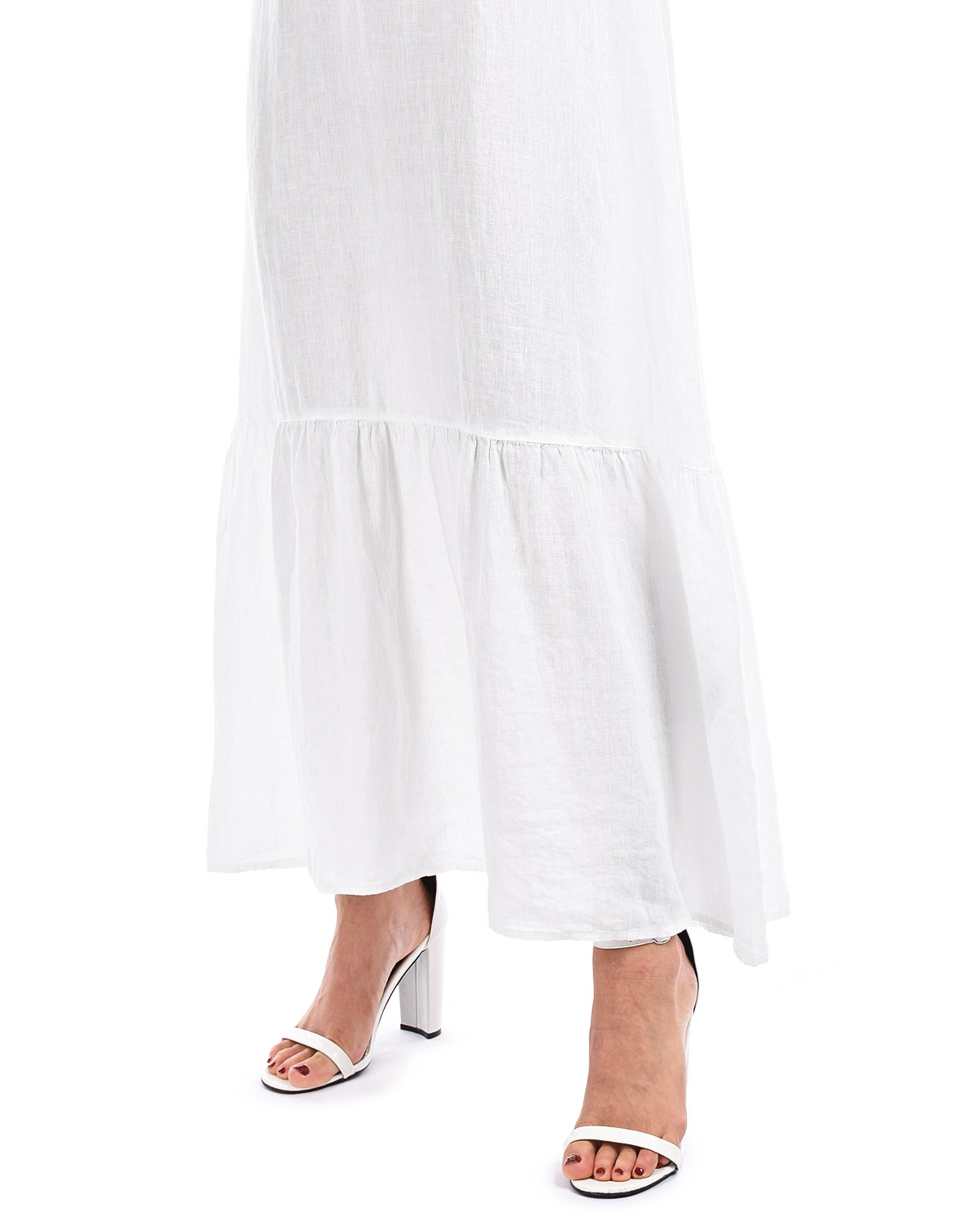 Белое платье со стразами 120% Lino, размер 42, цвет белый - фото 8
