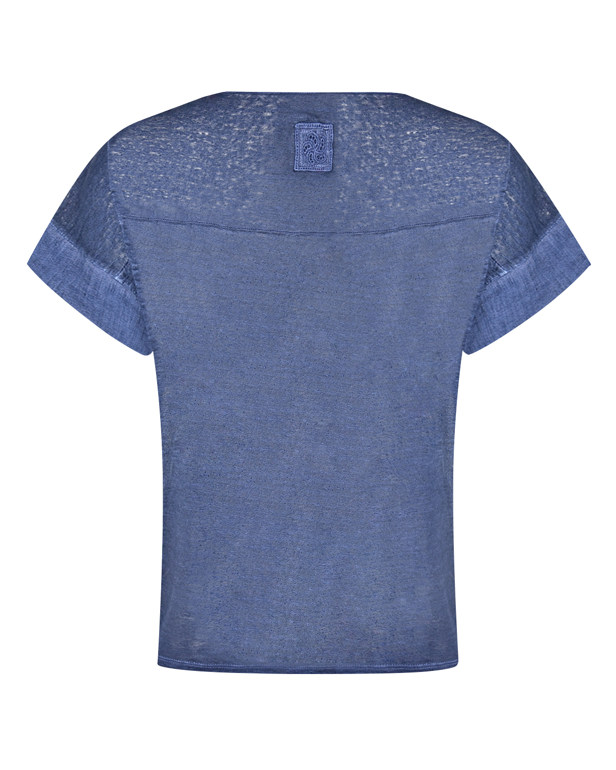 Темно-синяя блуза с пайетками 120% Lino, размер 40, цвет нет цвета - фото 5
