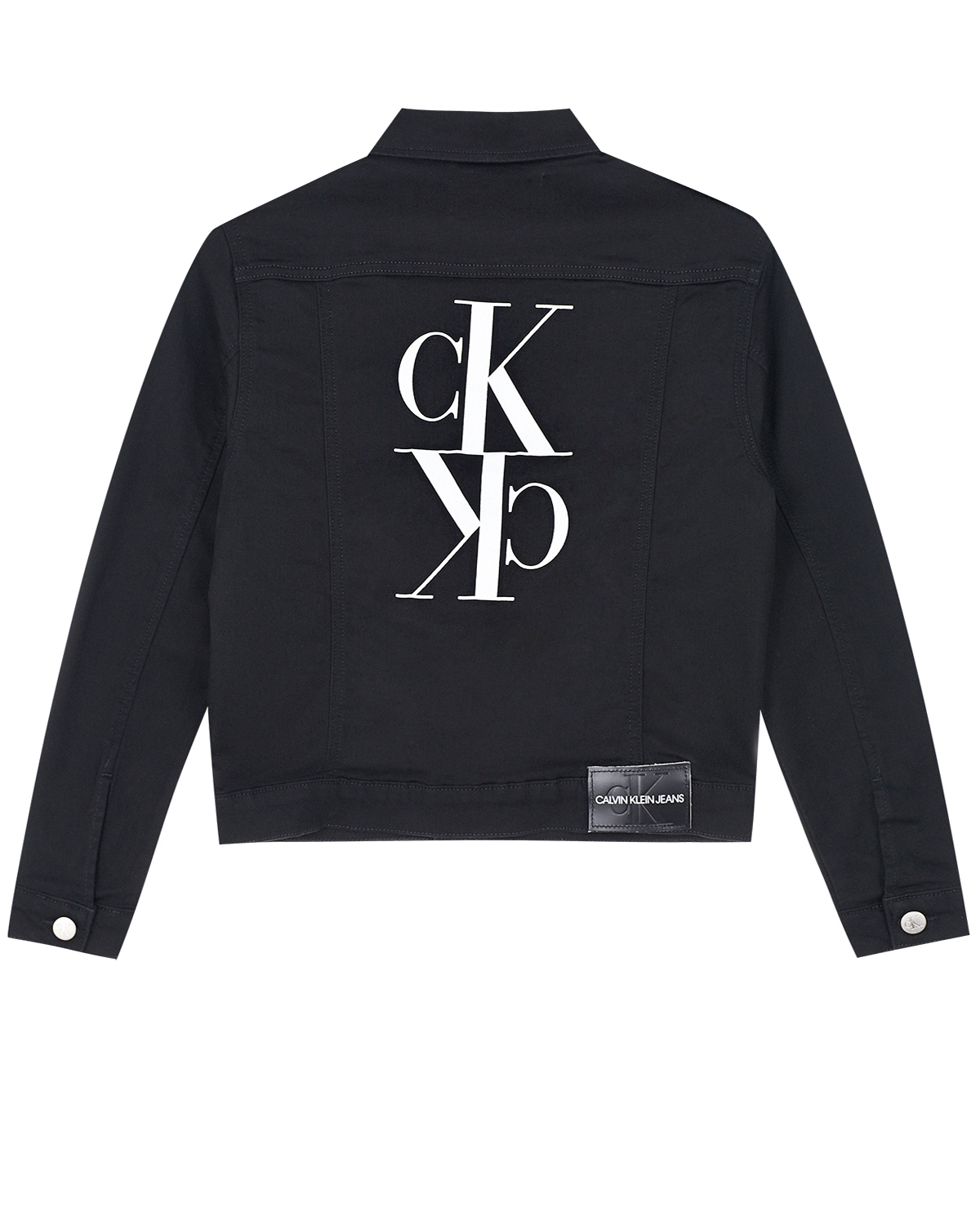 Черная джинсовая куртка с логотипом Calvin Klein детская - фото 2