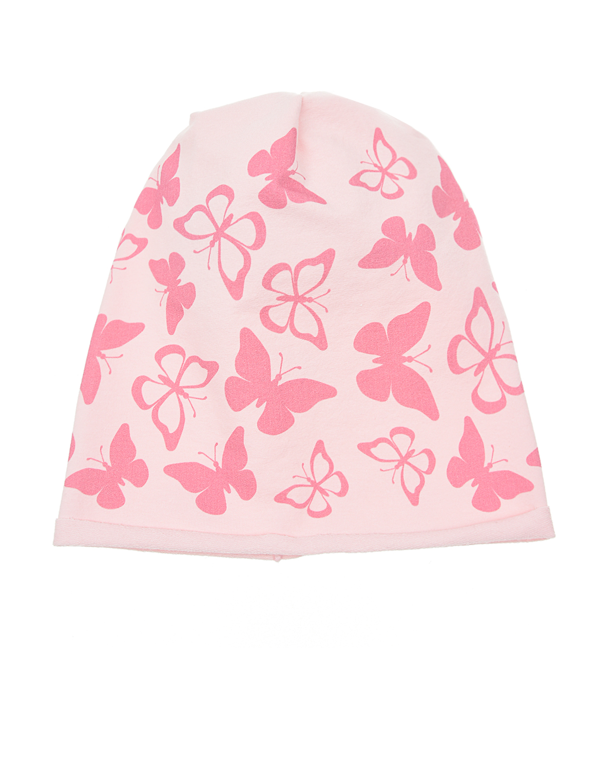 Шапка трикотажная с принтом "Бабочки" Catya детская, размер 49, цвет розовый - фото 1