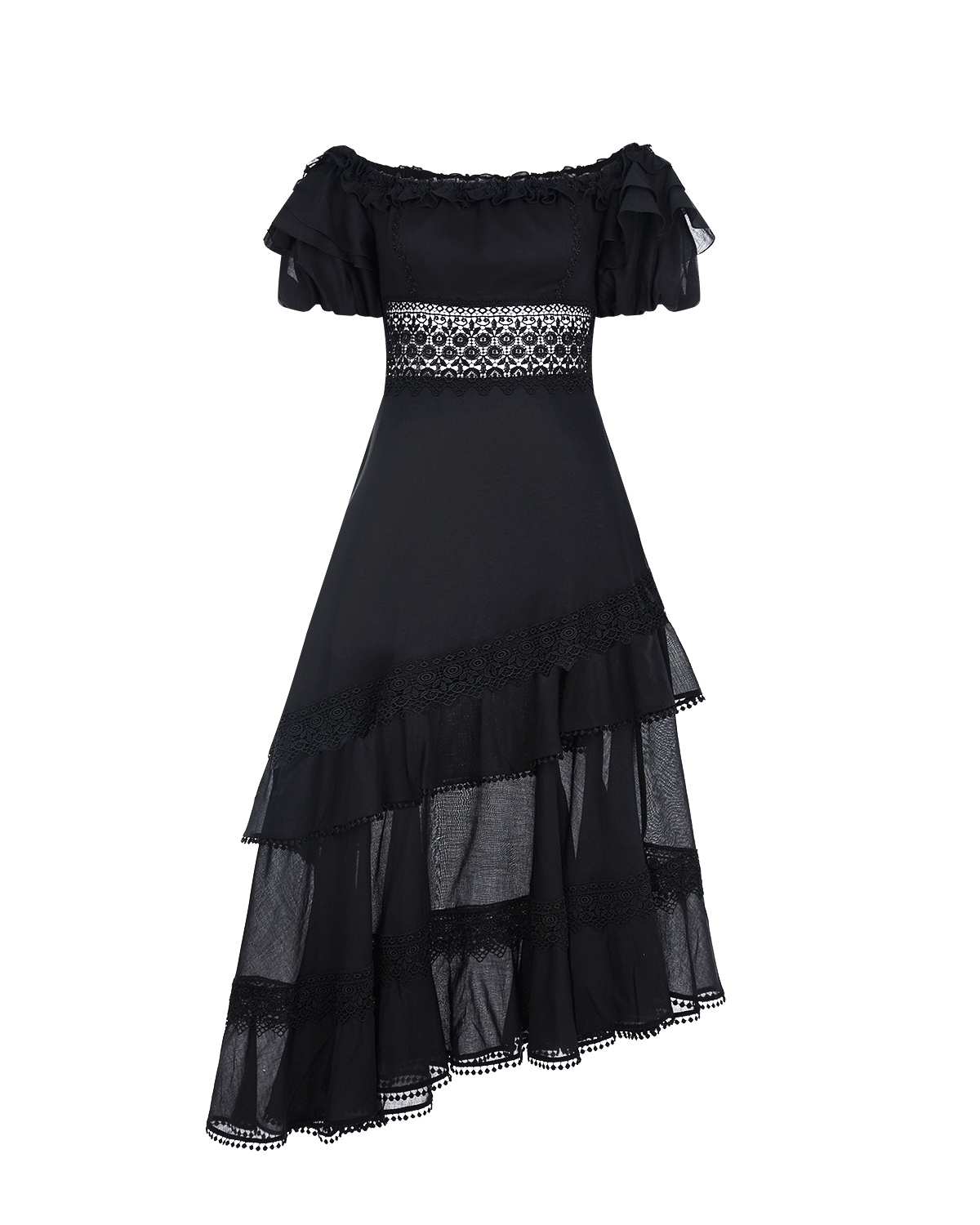 Черное платье Carmen Charo Ruiz, размер 46, цвет черный - фото 1