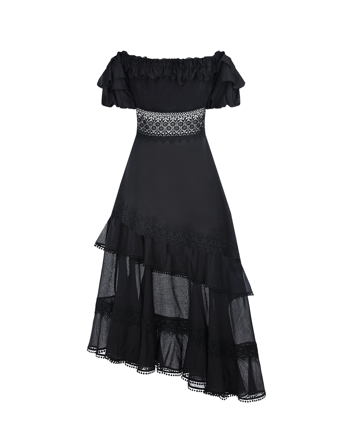 Черное платье Carmen Charo Ruiz, размер 46, цвет черный - фото 4