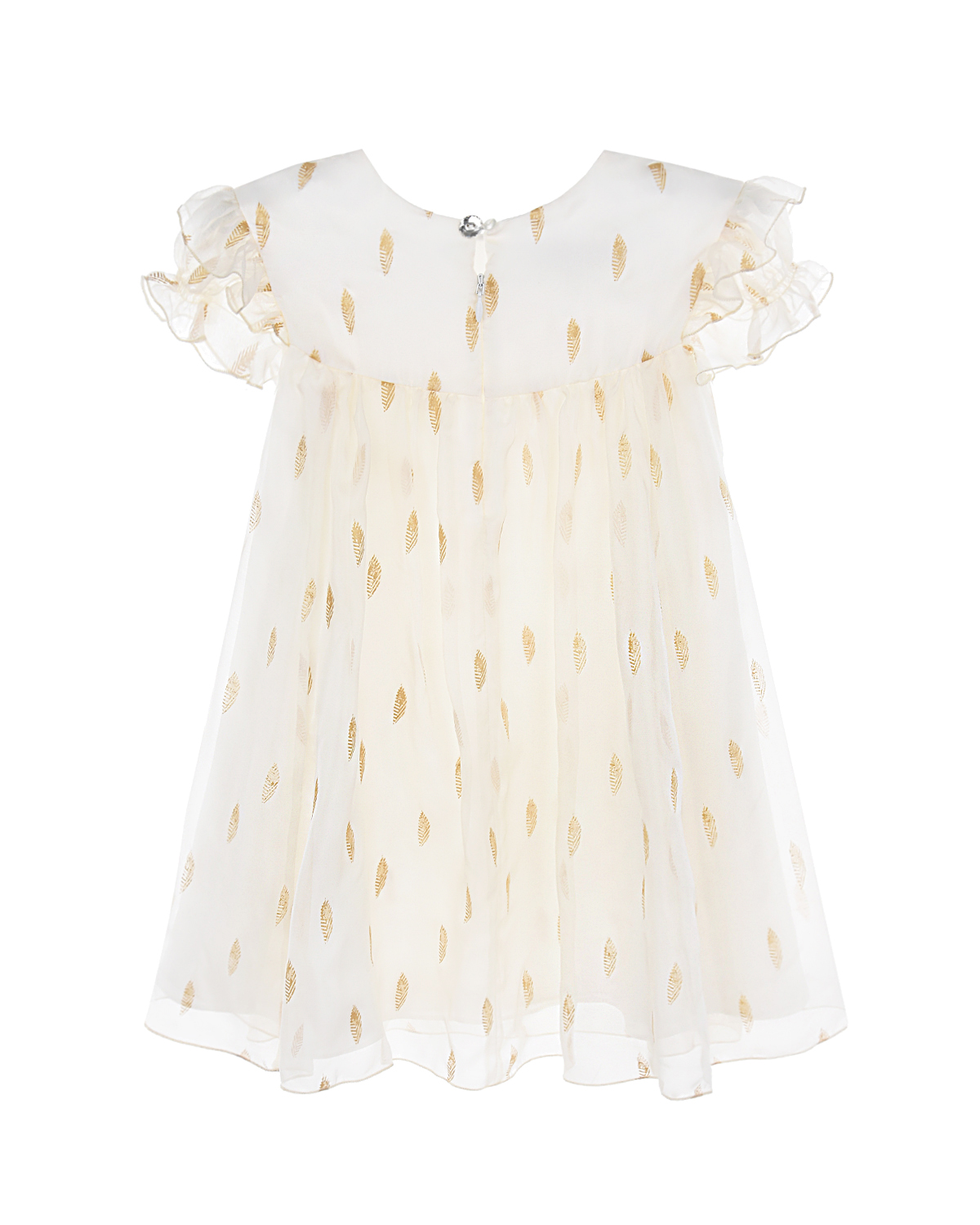 Многослойное платье с короткими рукавами Dior детское, размер 110, цвет кремовый - фото 2