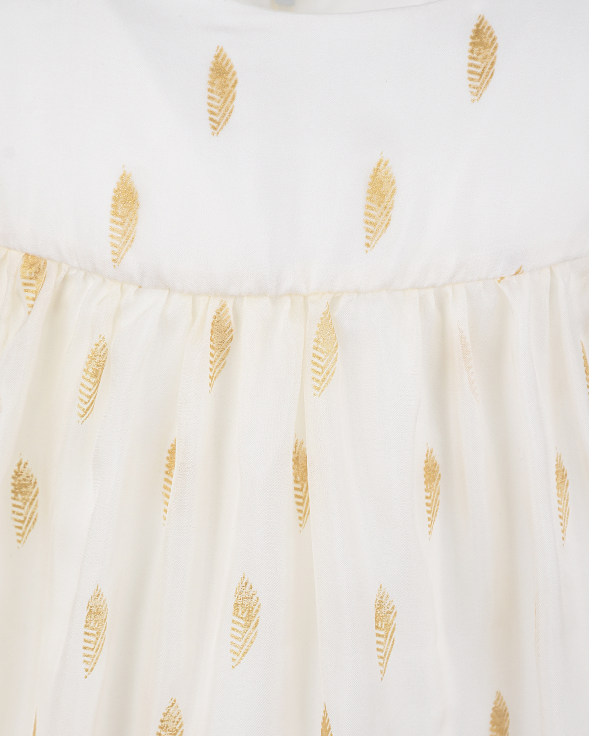 Многослойное платье с короткими рукавами Dior детское, размер 110, цвет кремовый - фото 3