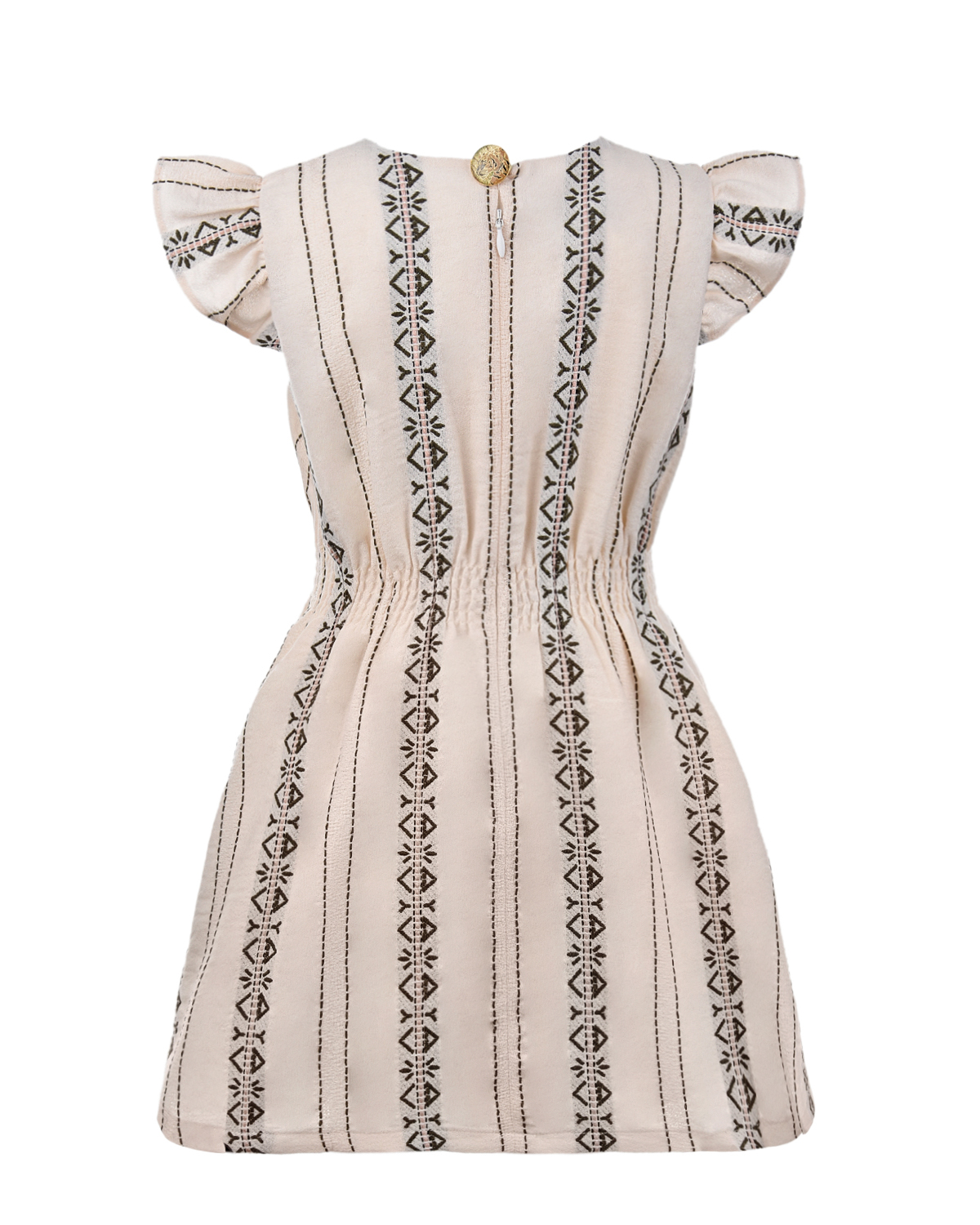 Приталенное платье с рукавами-крылышками Dior детское, размер 104, цвет мультиколор - фото 2