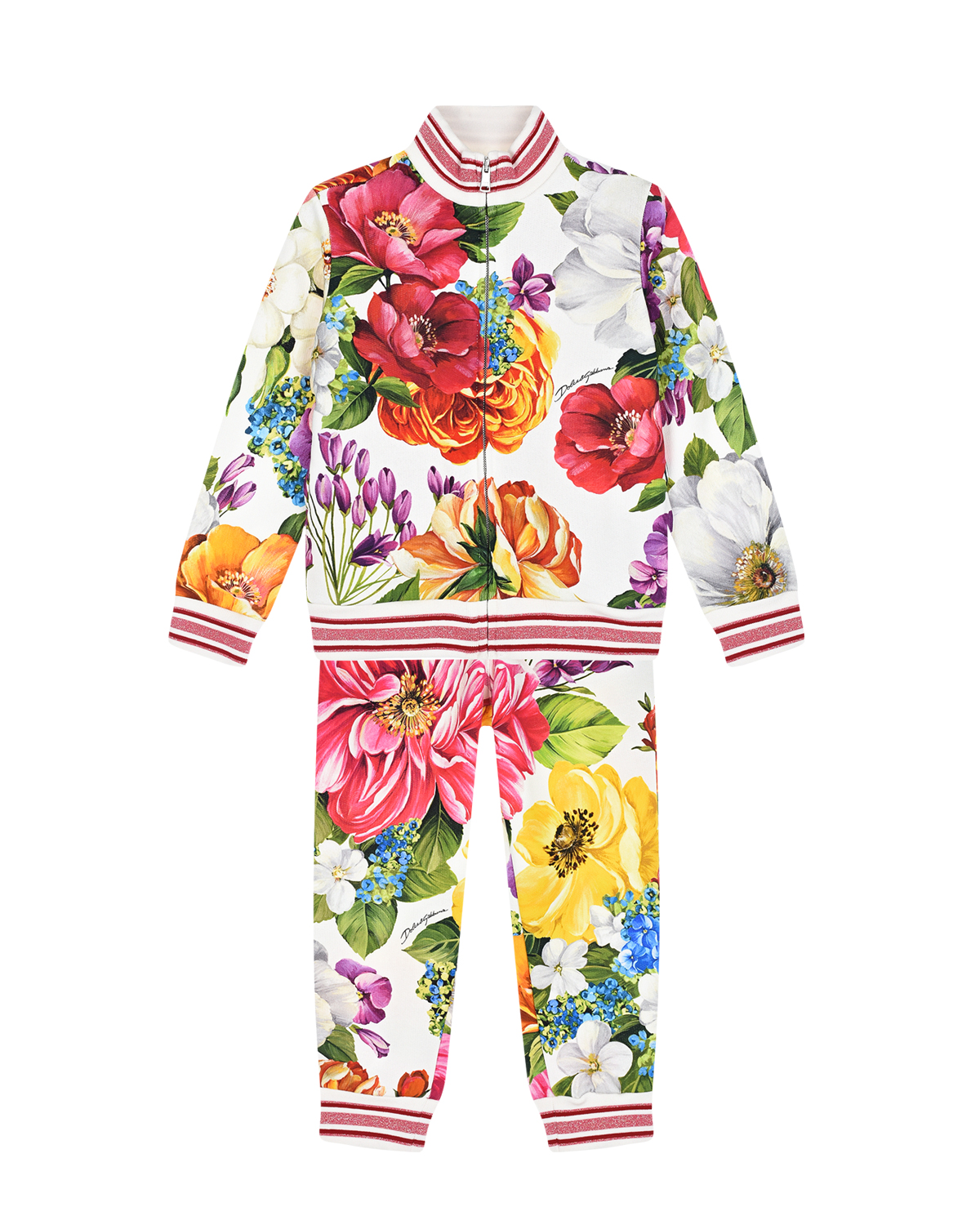 Спортивный костюм с крупным цветочным принтом Dolce&Gabbana детский
