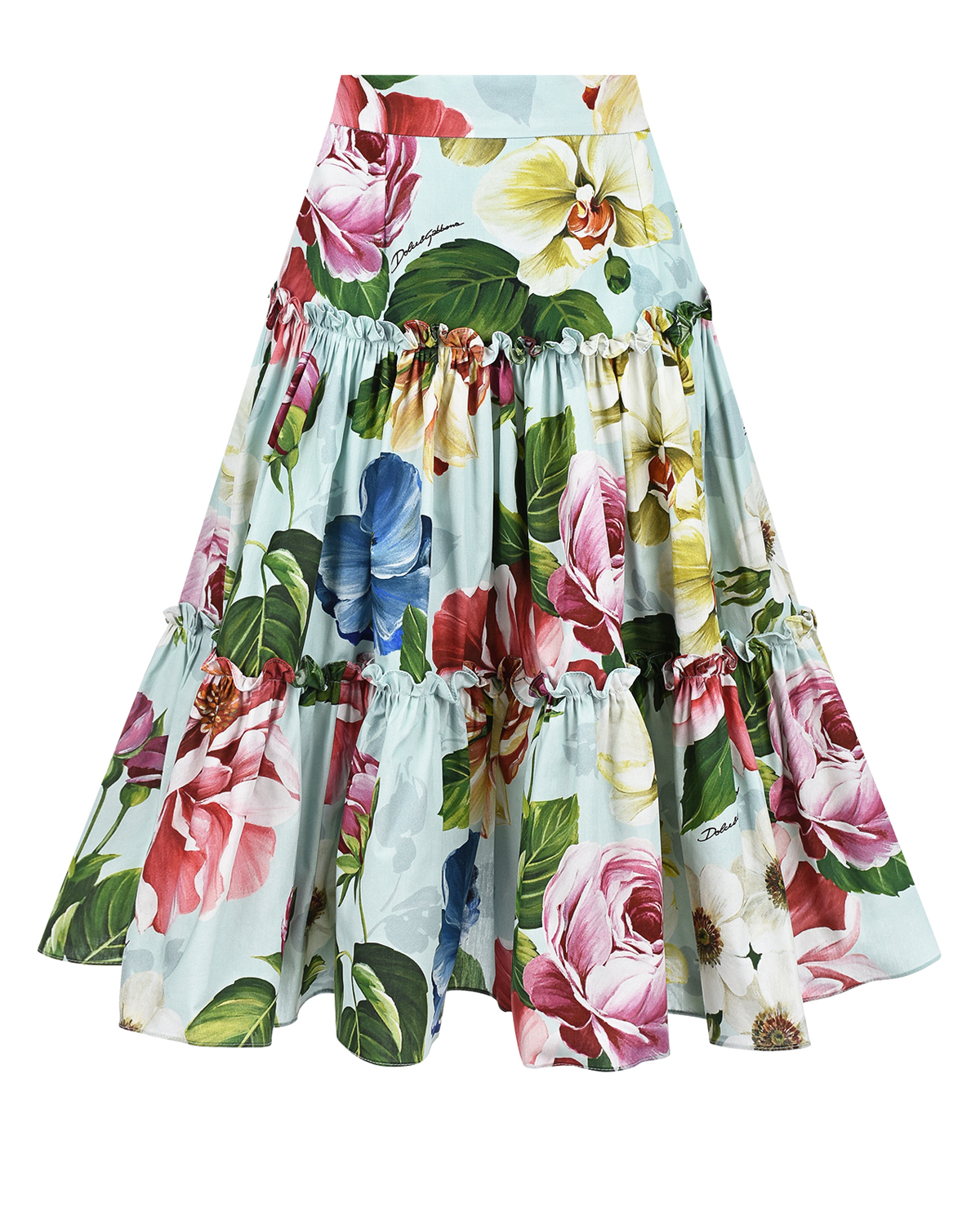 Ярусная юбка с цветочным принтом Dolce&Gabbana