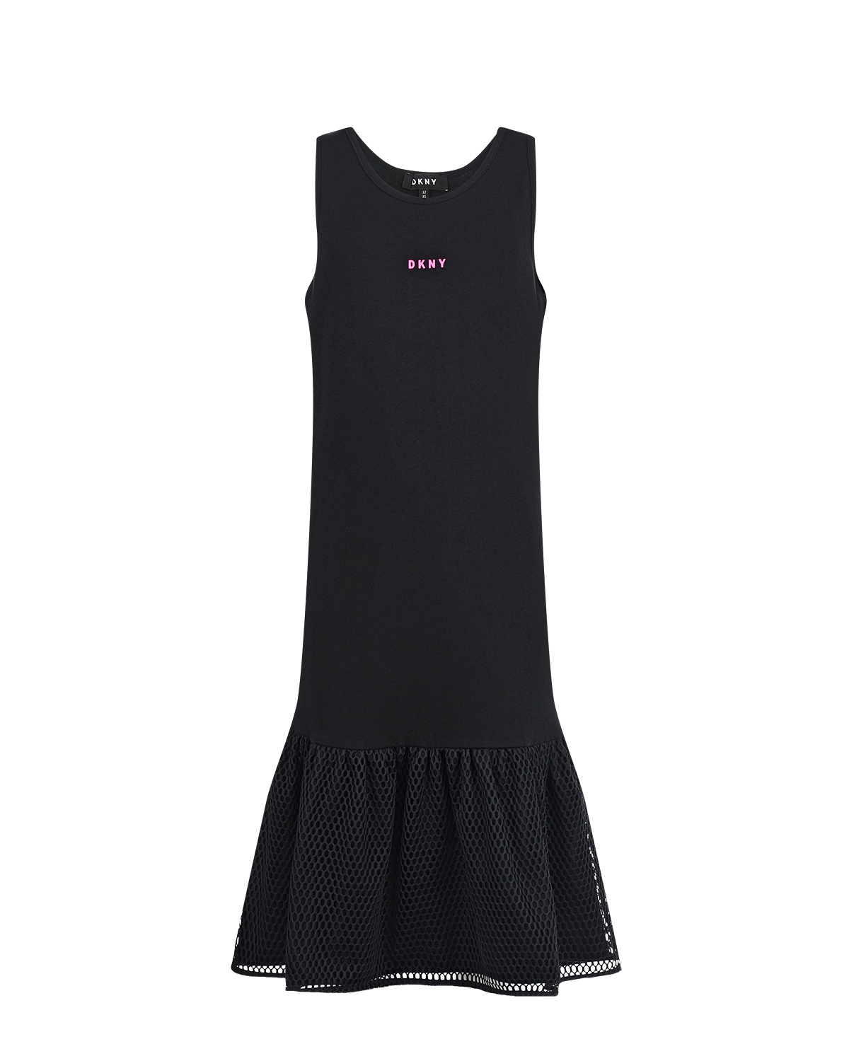 Черное платье с розовым логотипом DKNY детское, размер 176, цвет черный - фото 3