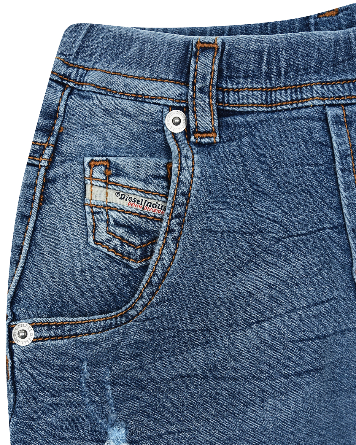 Синие джинсы с разрезами Diesel детские - фото 3