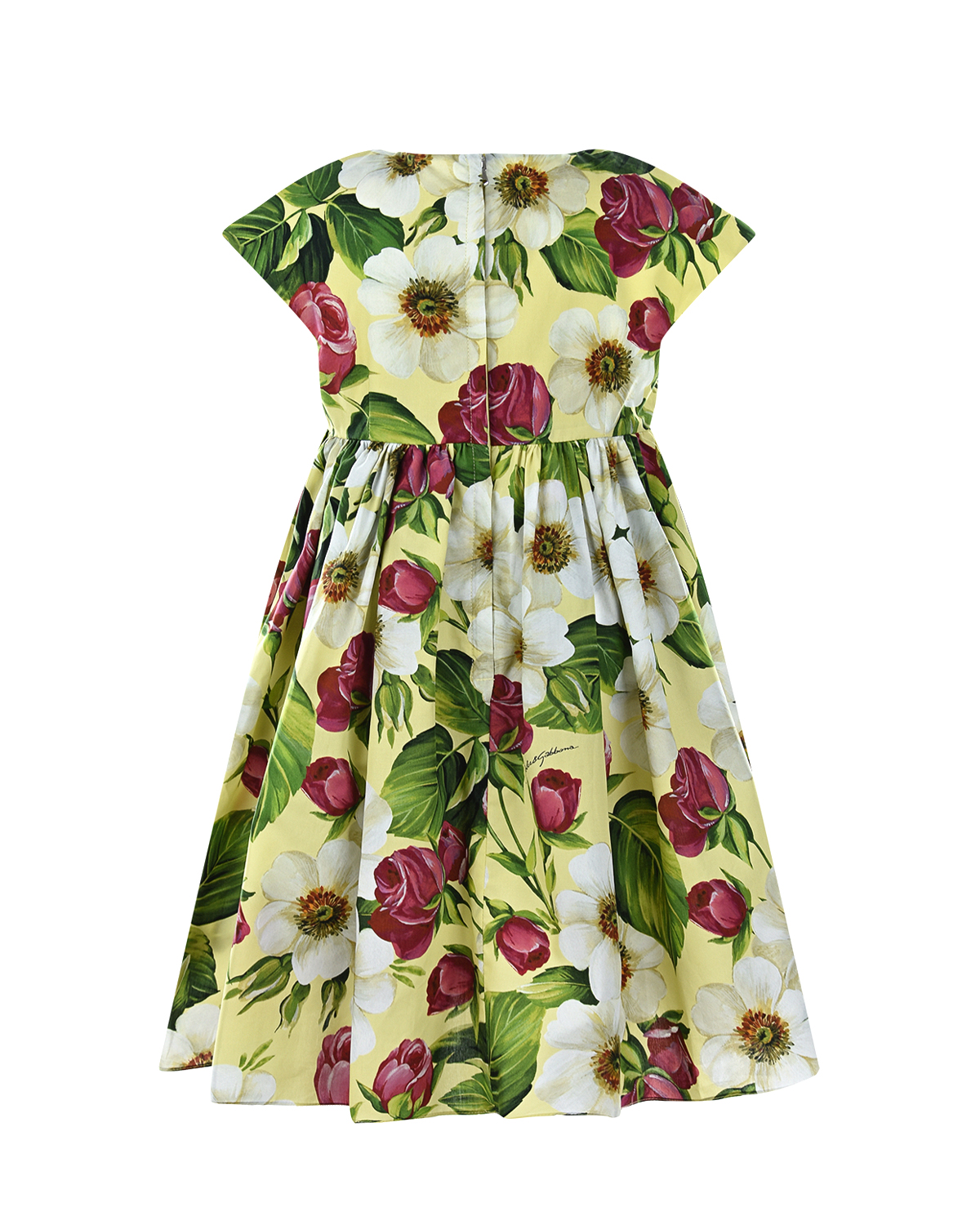 Платье из поплина с цветочным принтом Dolce&Gabbana детское - фото 2