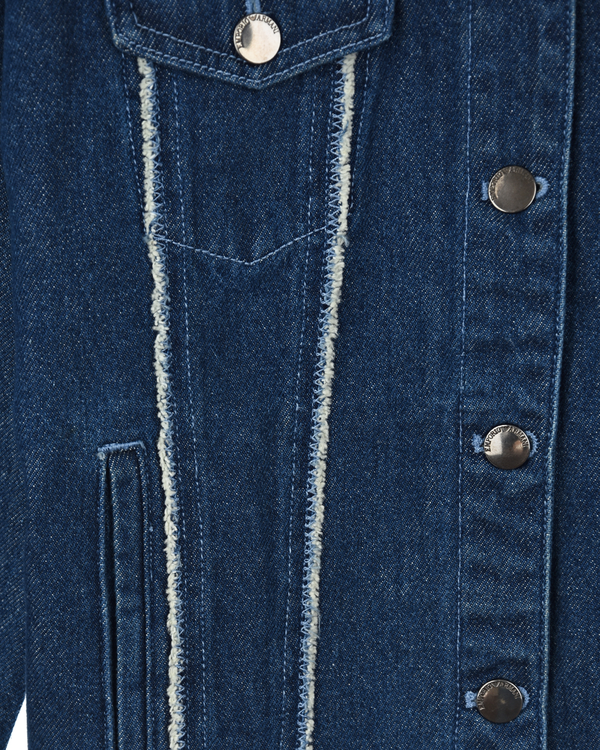 Синяя джинсовая куртка с аппликациями Emporio Armani детская - фото 4