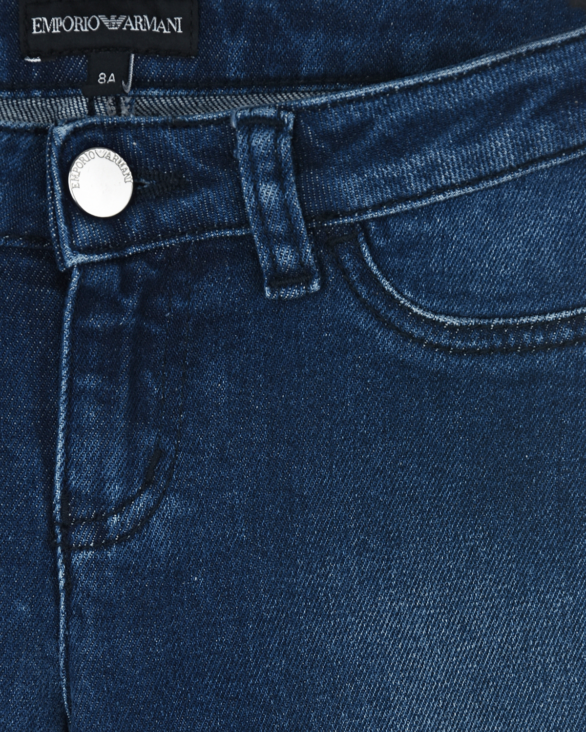 Базовые джинсы голубого цвета Emporio Armani детские - фото 3