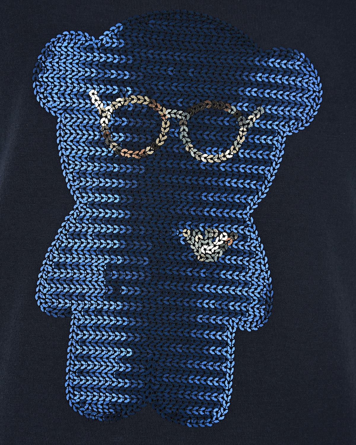 Синее платье с медвежонком из пайеток Emporio Armani детское - фото 3