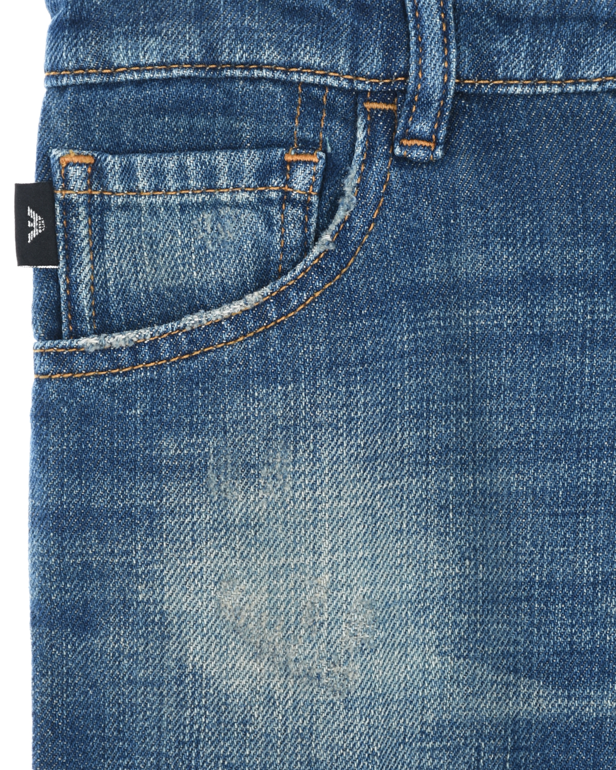 Синие джинсы Emporio Armani детские, размер 128, цвет синий - фото 3
